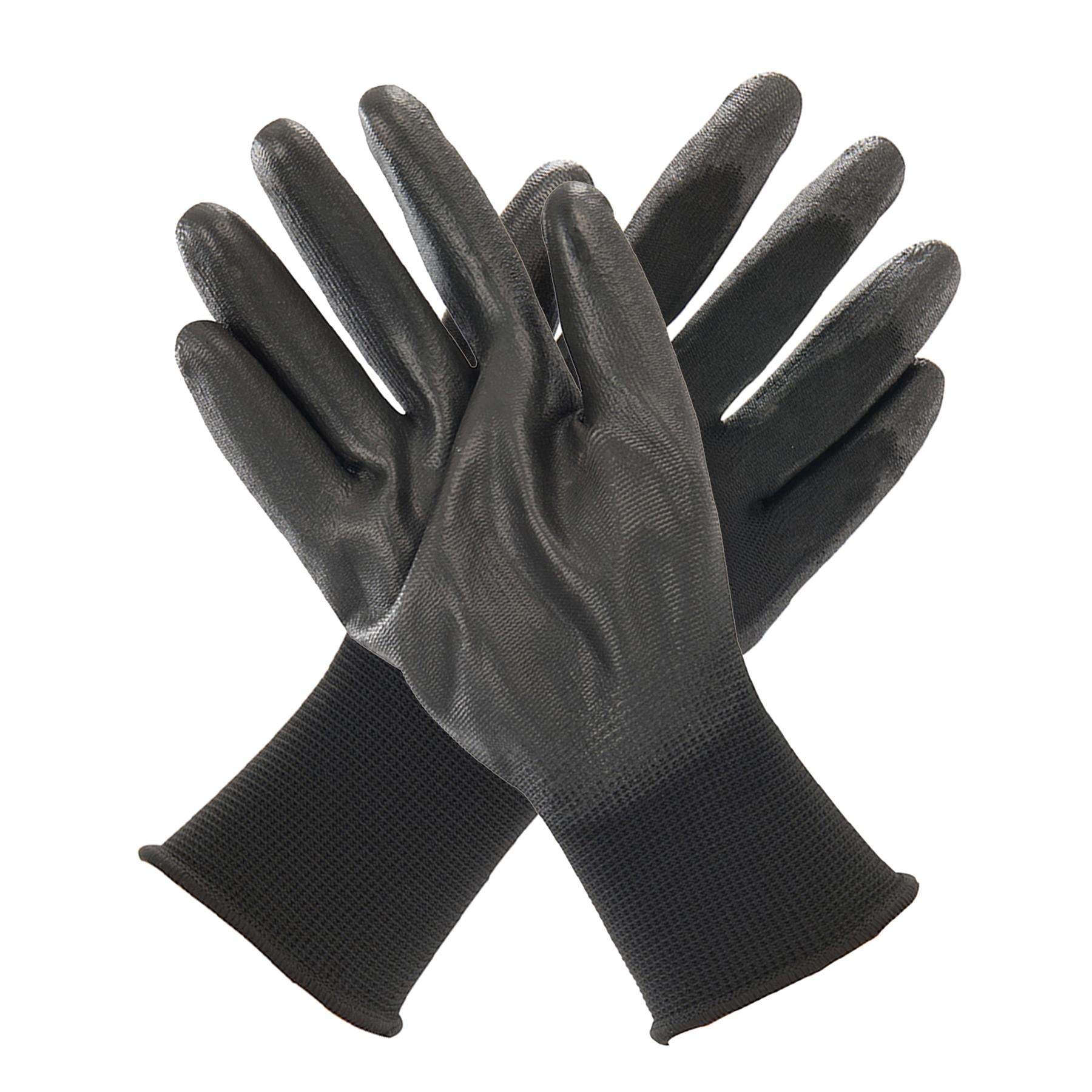 20x PU Palm Coated Work Wear Gardening Black Safety Gloves XL 11