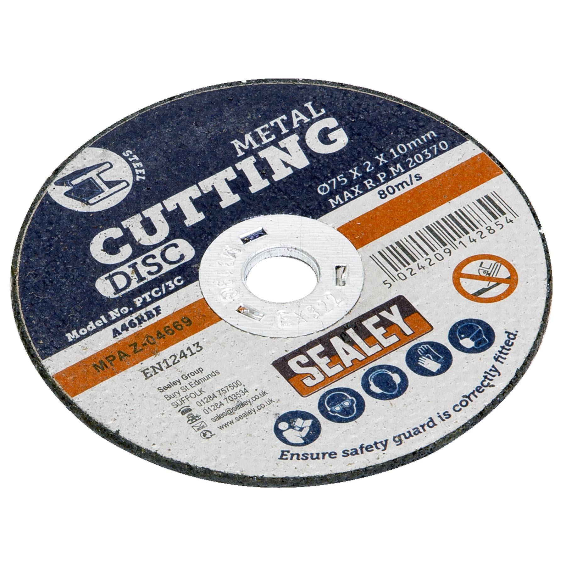 Sealey Cutting Disc 75 x 2mm 10mm Bore Grinding and cutting power tools