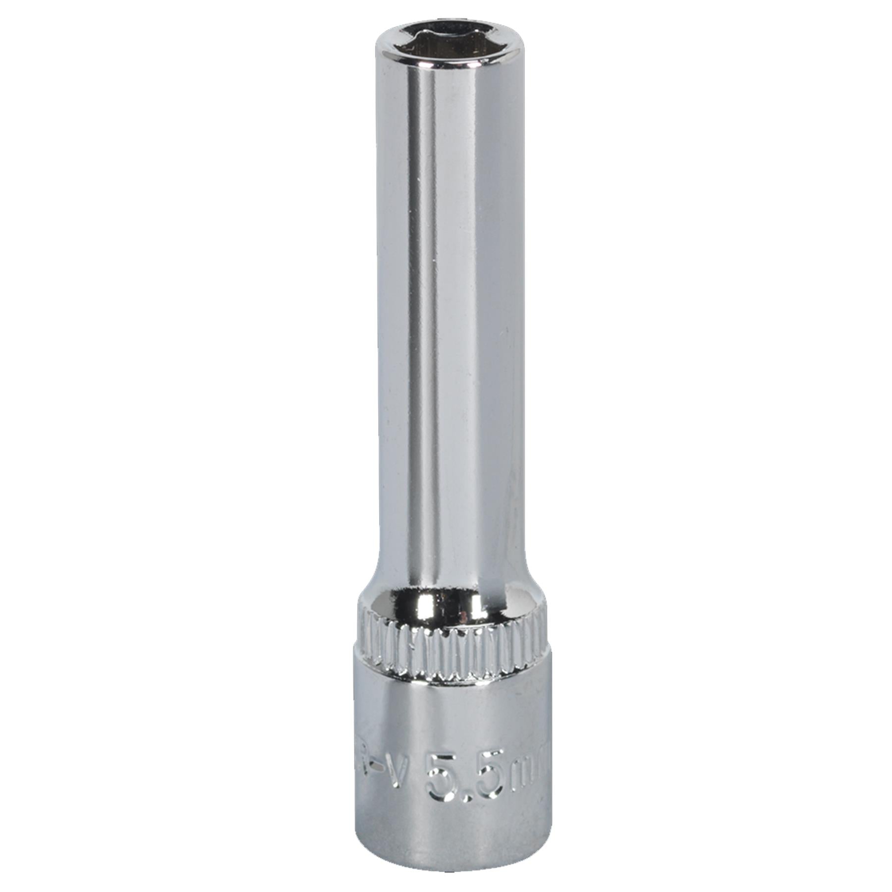 Sealey WallDrive Socket 5.5mm Deep 1/4"Sq Drive Fully Polished