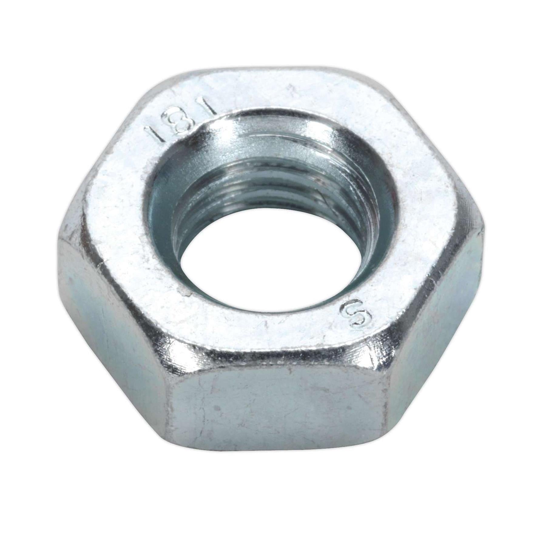 Sealey Steel Nut DIN 934 - M10 Zinc Pack of 100