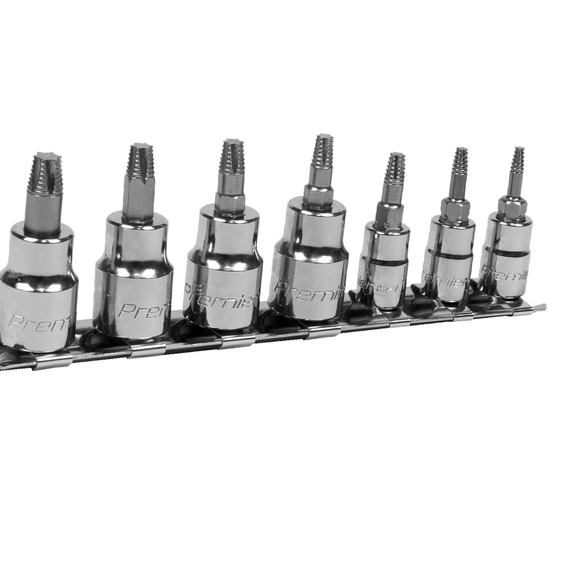 Sealey TRX-Star* Socket Bit Set Lock-On 7pc 1/4" & 3/8"Sq Drive