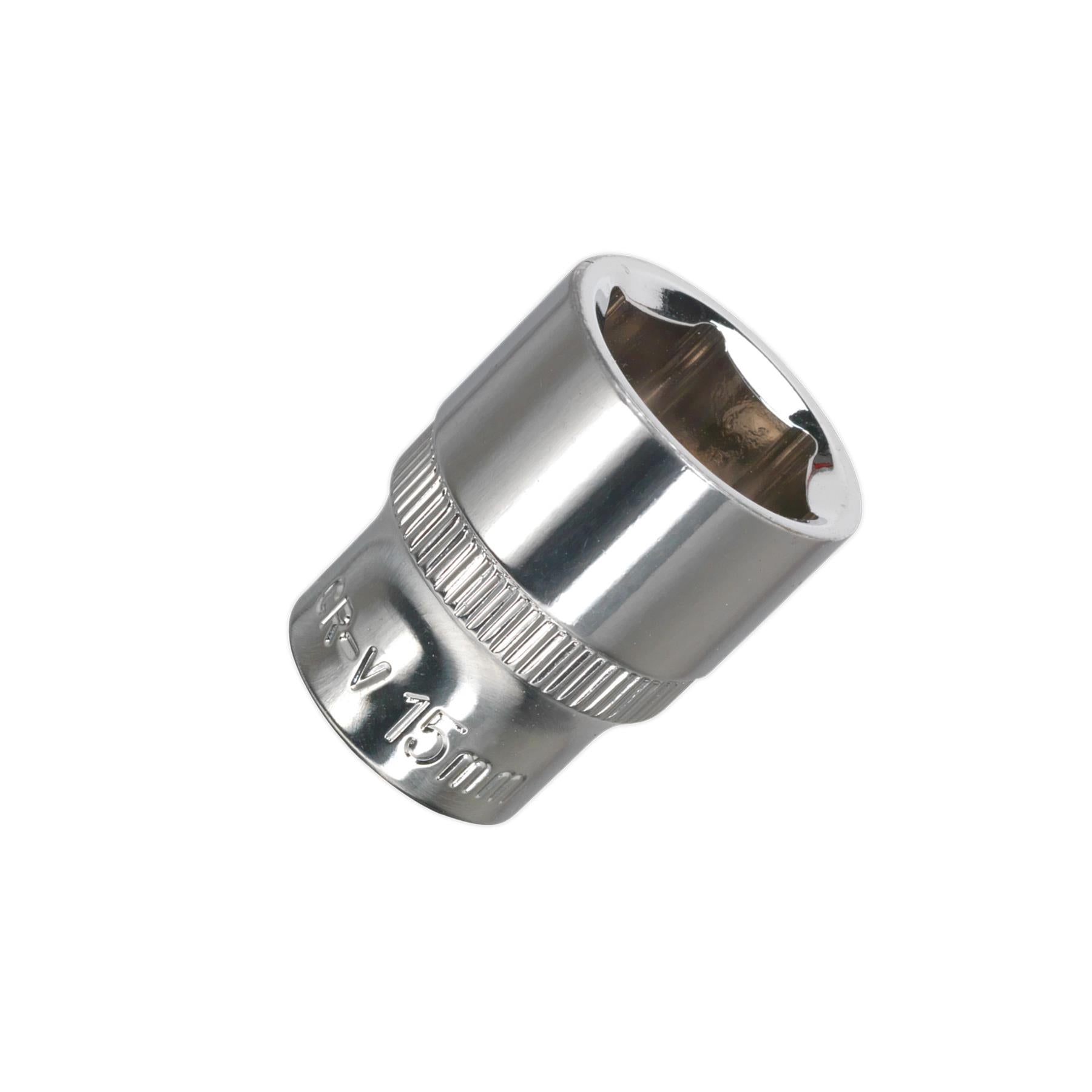 Sealey WallDrive Socket 15mm 3/8"Sq Drive Fully Polished