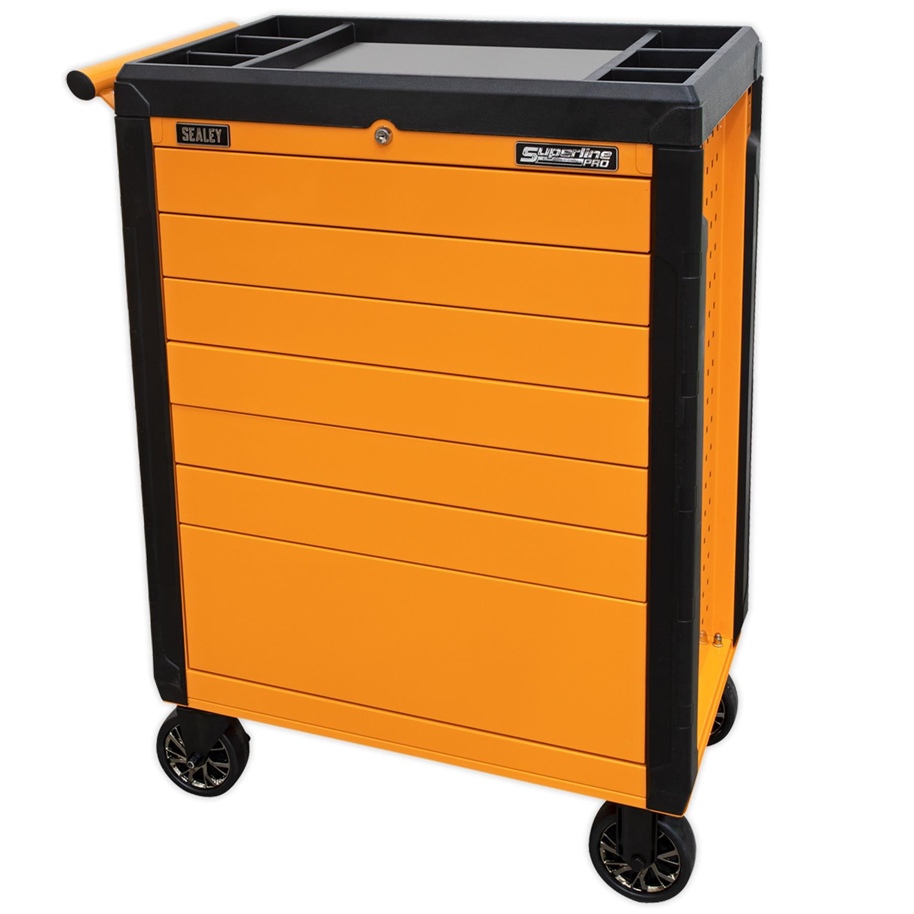 Sealey Rollcab 7 Drawer Push-To-Open Hi-Vis Orange APPD7O