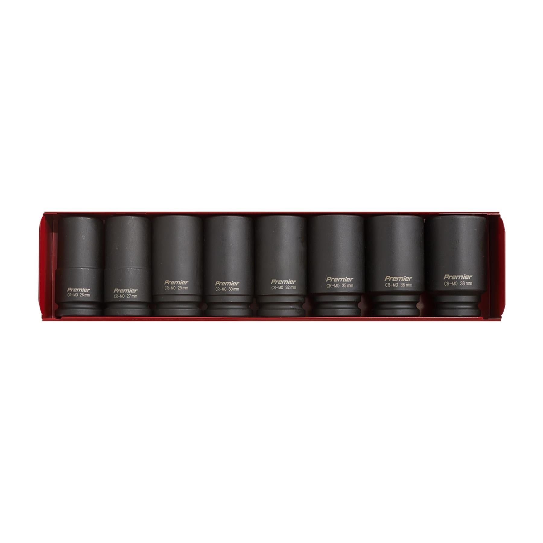 Sealey Impact Socket Set 8pc 3/4"Sq Drive Deep Metric Chrome Molybdenum Steel