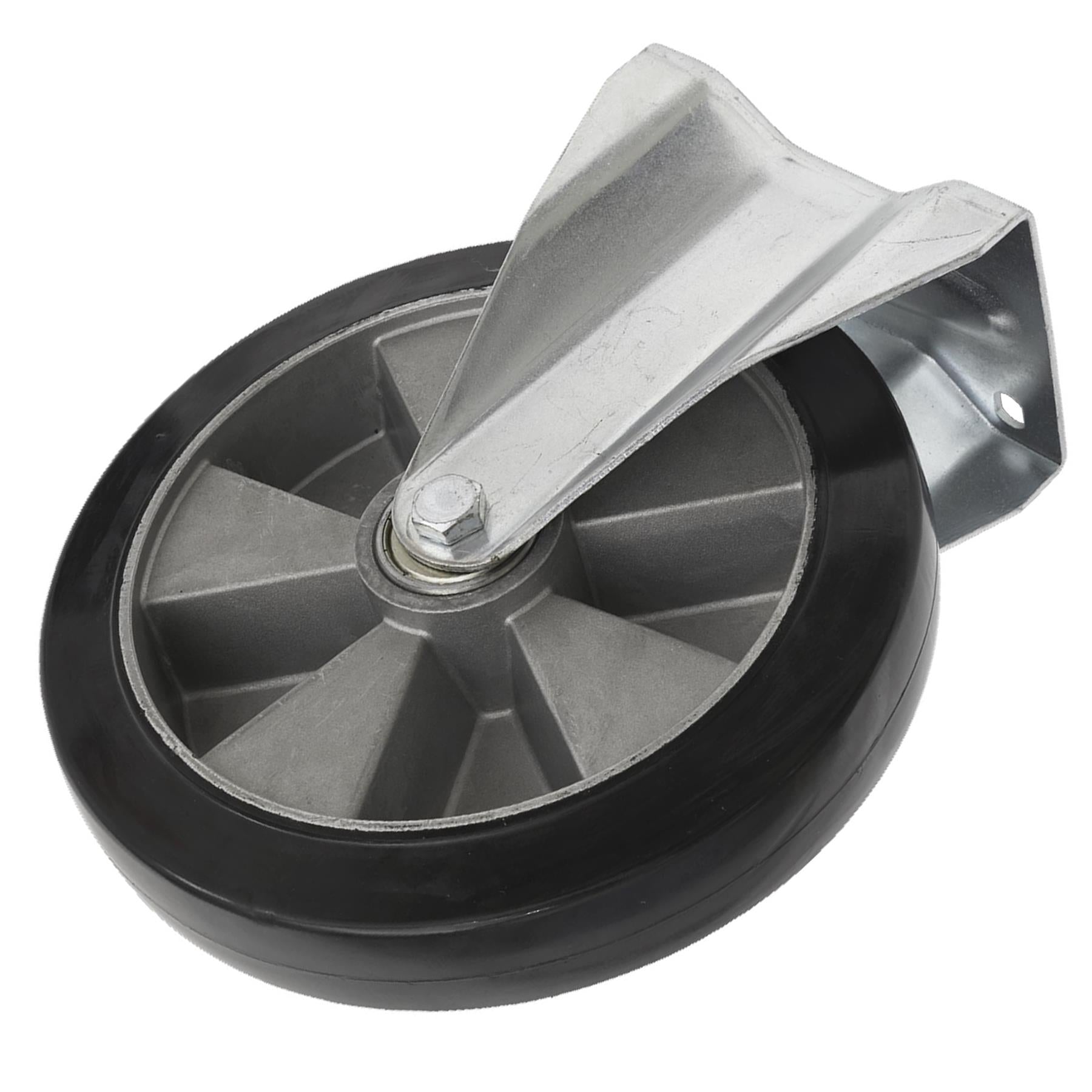 Sealey Heavy-Duty Rubber Castor Wheel Fixed Plate 200mm