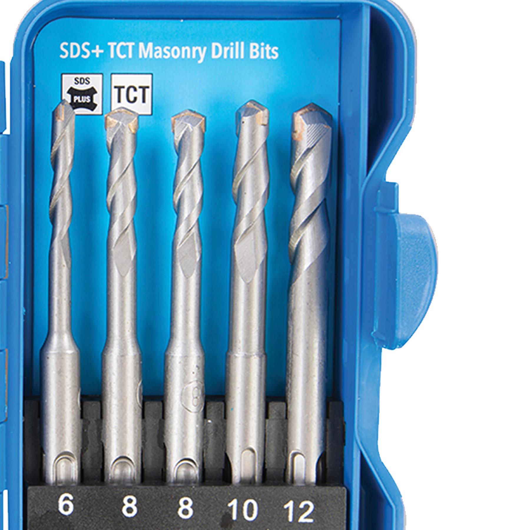 Sds Plus Tct Masonry Drill Bit Set Sand Blasted For Concrete/Masonry 10Pc 4-12mm