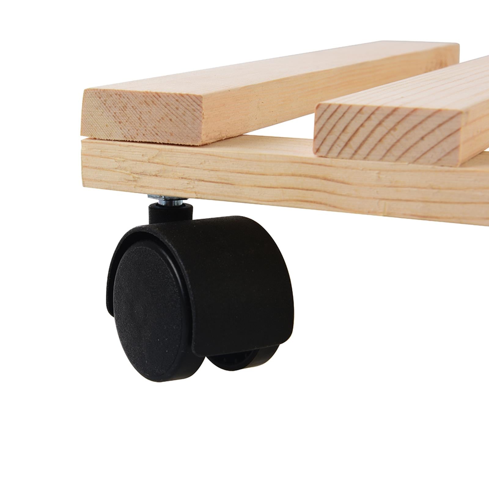 Square Pot Trolley With 4 Castors & Solid Beech Wood For Easy Transport 60Kg