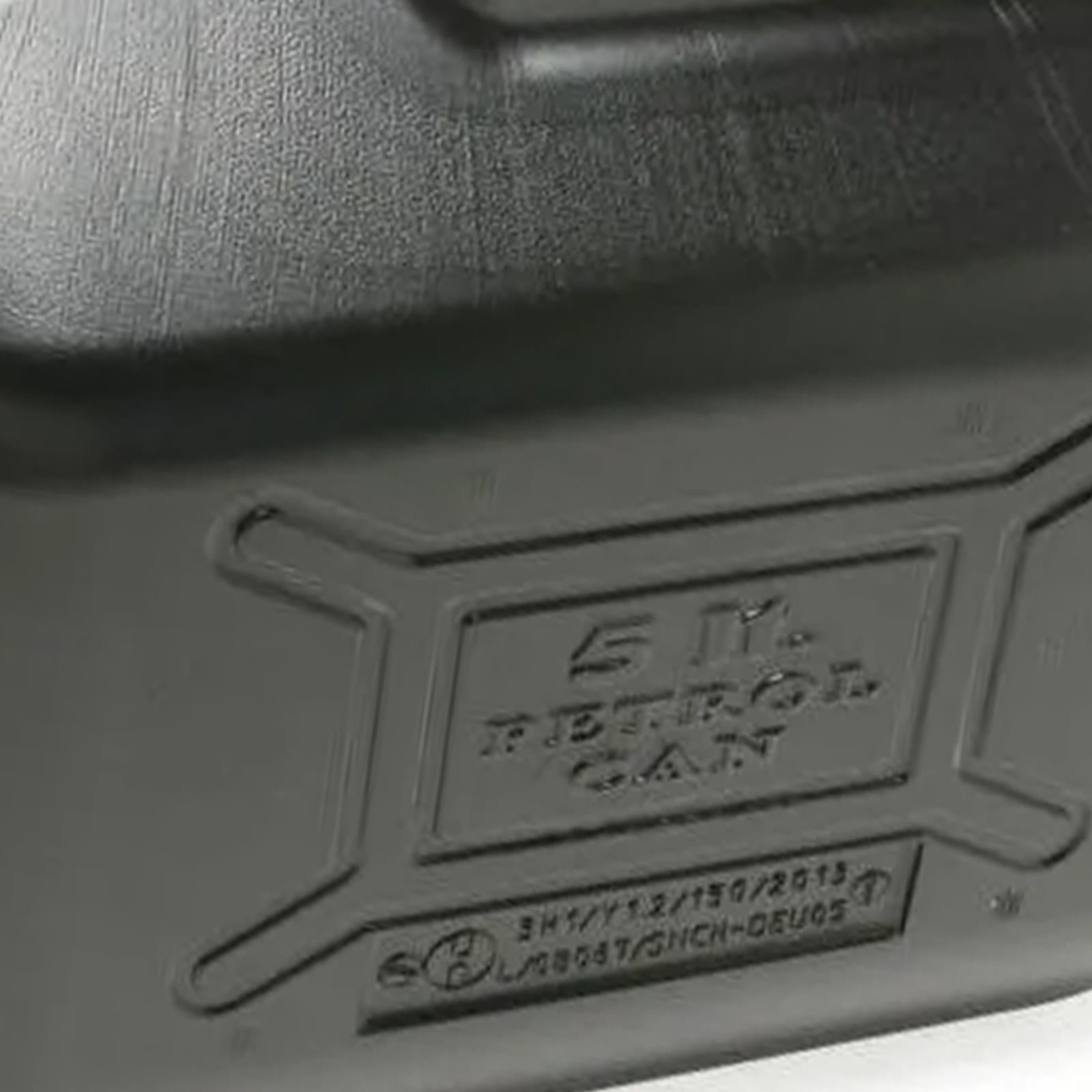 5L BLACK PLASTIC FUEL JERRY CAN PETROL DIESEL WATER 5 LITRE WITH SPOUT