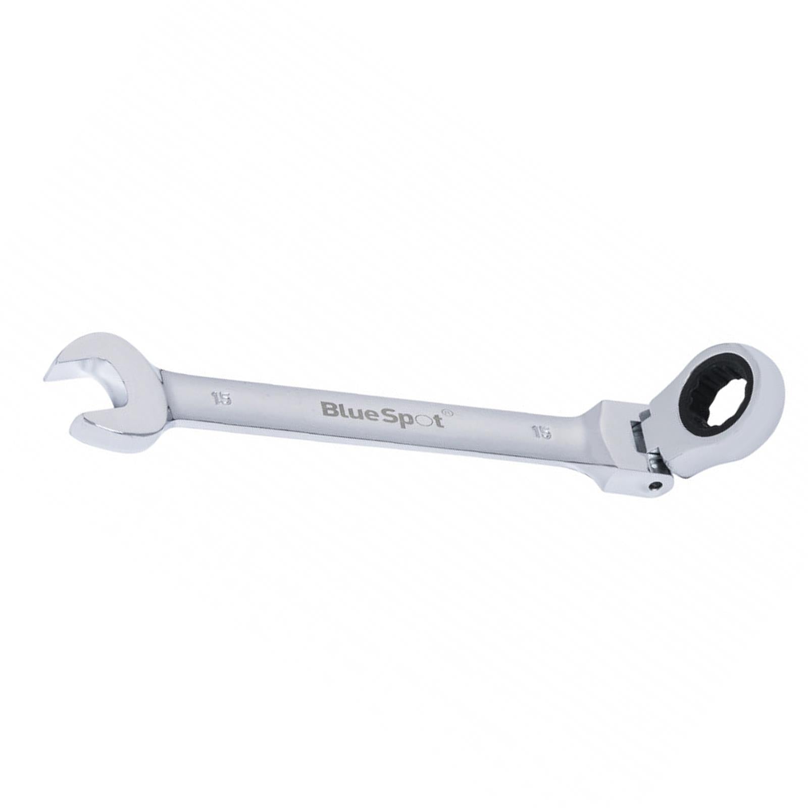 BlueSpot Ratchet Spanner Combination Flexible Head Wrench Metric 15mm