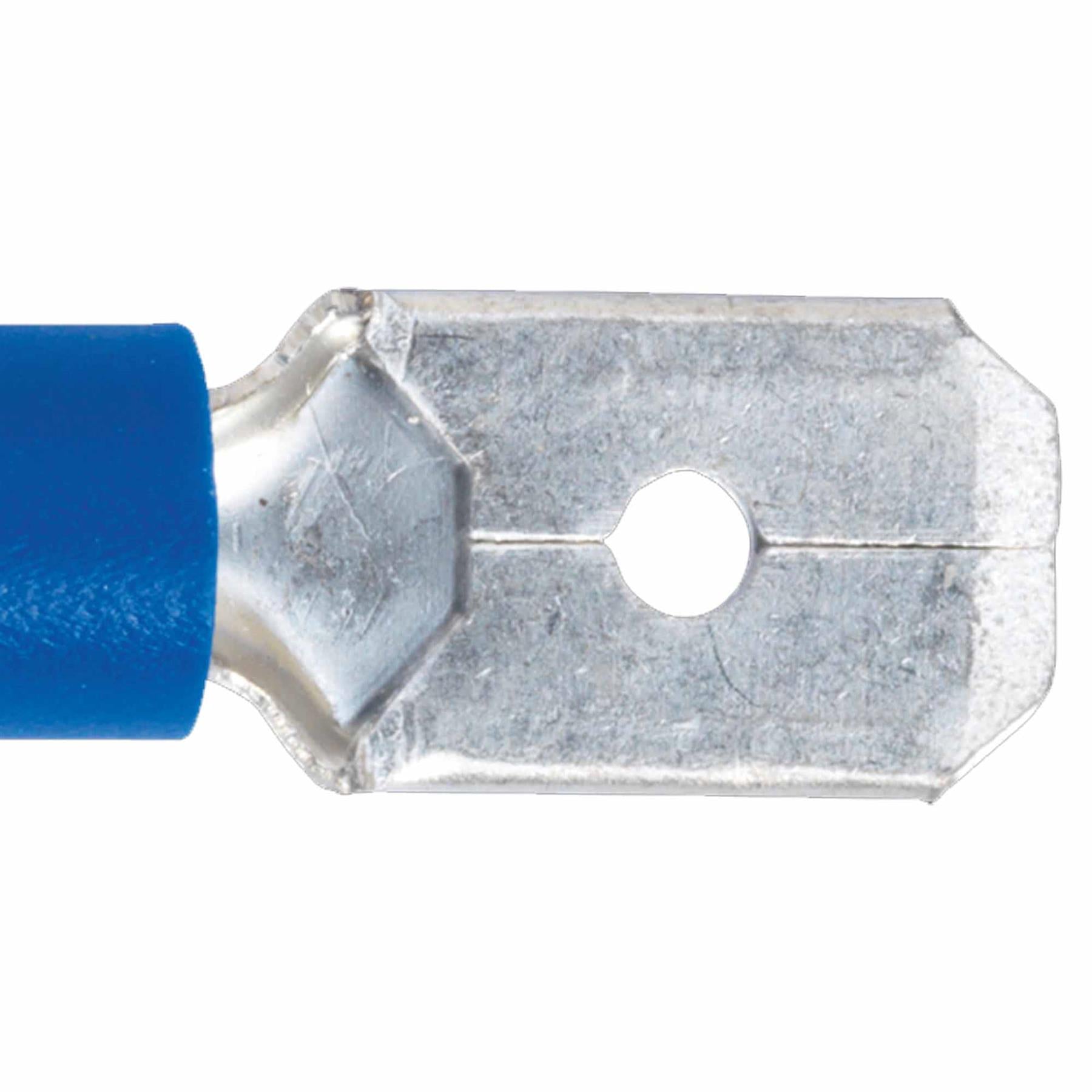 Push-On Terminal 6.3mm Male Blue Pack of 100. Sealey