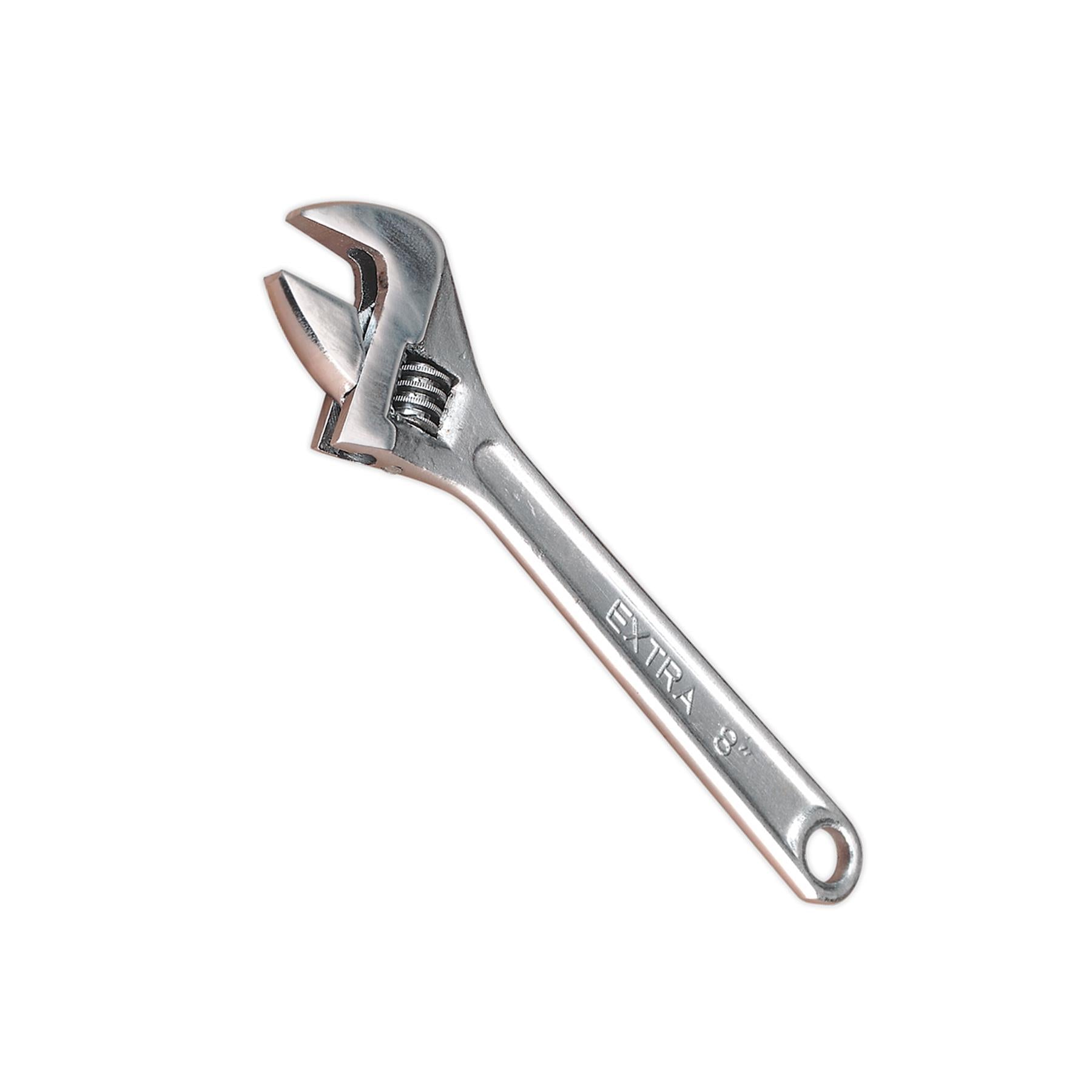 Sealey Adjustable Wrench 200mm Steel with a chrome plated