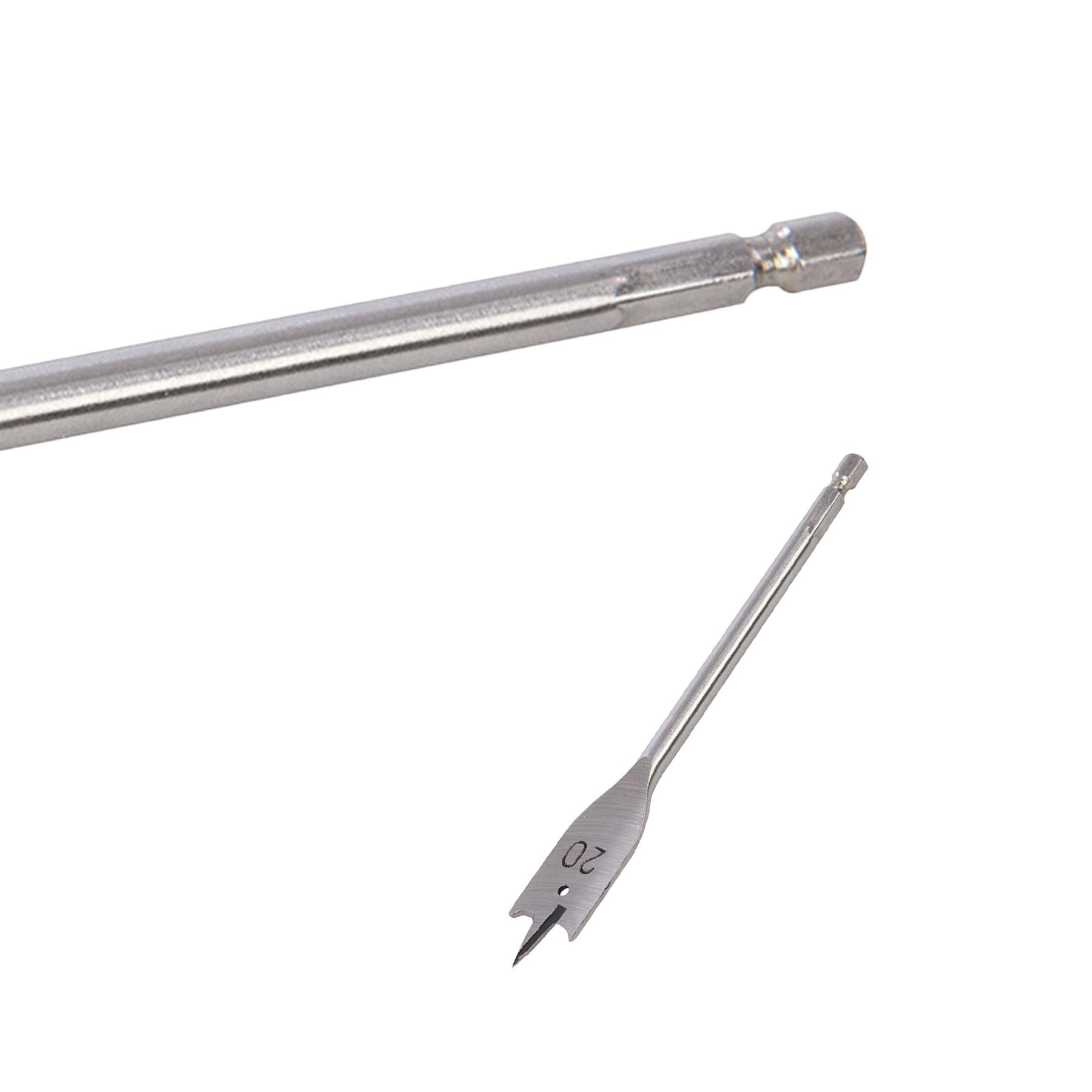 Flat Wood Drill Bit Set Titanium Hole Cutter Borer Silver 20mm