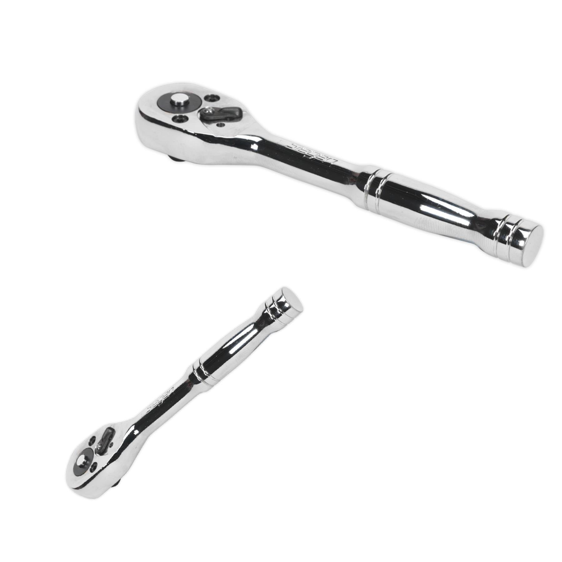 Sealey Ratchet Wrench 1/4"Sq Drive Pear-Head Flip Reverse