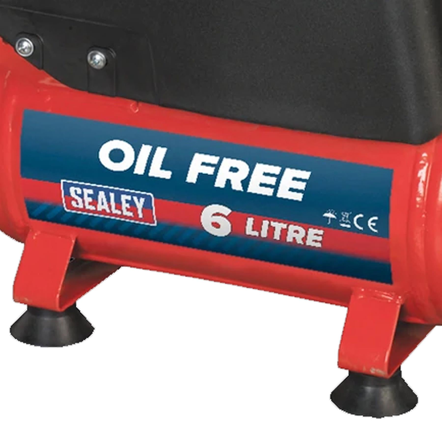Sealey Air Compressor 6L Belt Drive 1.5hp Oil Free