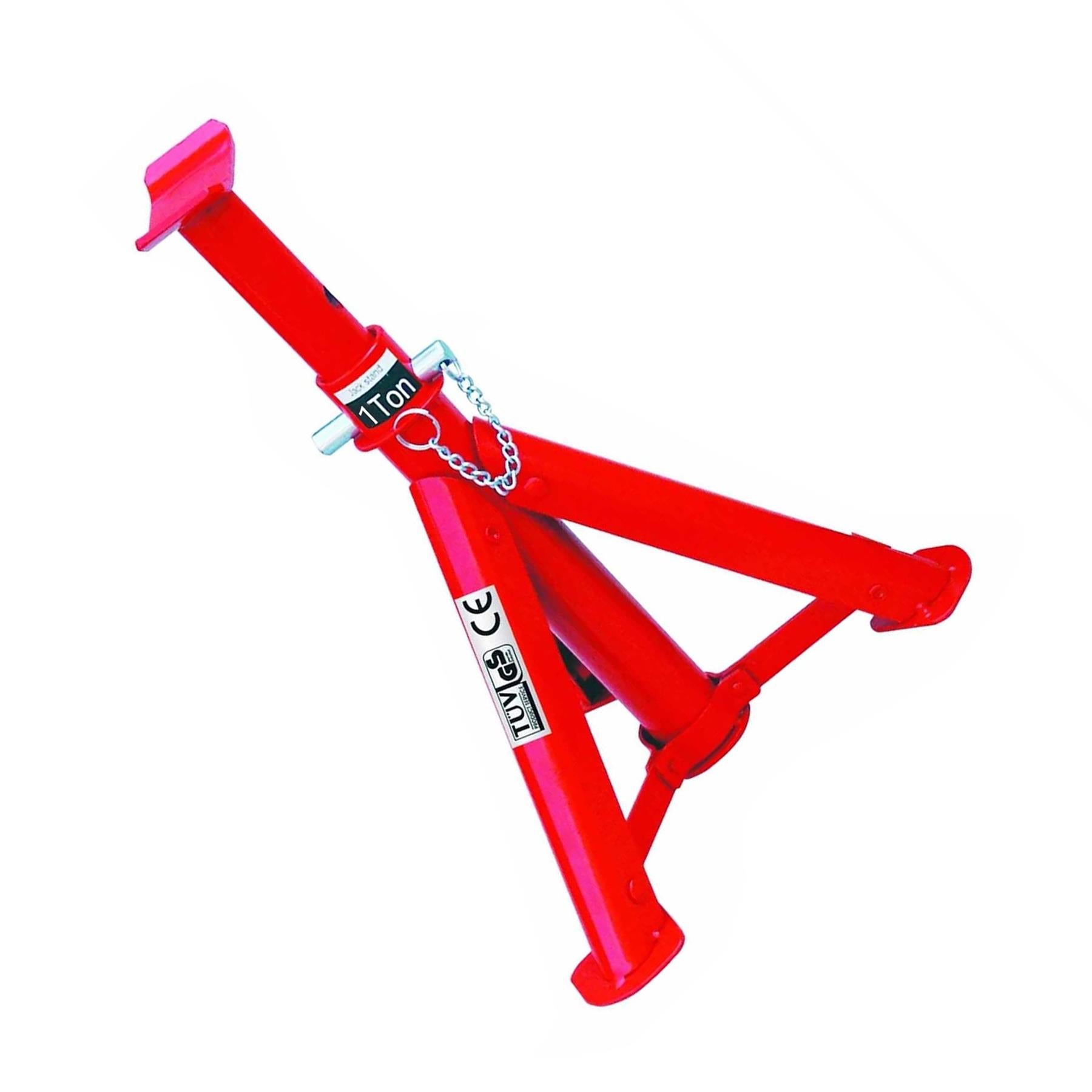 Heavy Duty Hilka 2 Ton Tonne Folding Axle Stand Stands Jack In Red Pair 82420040