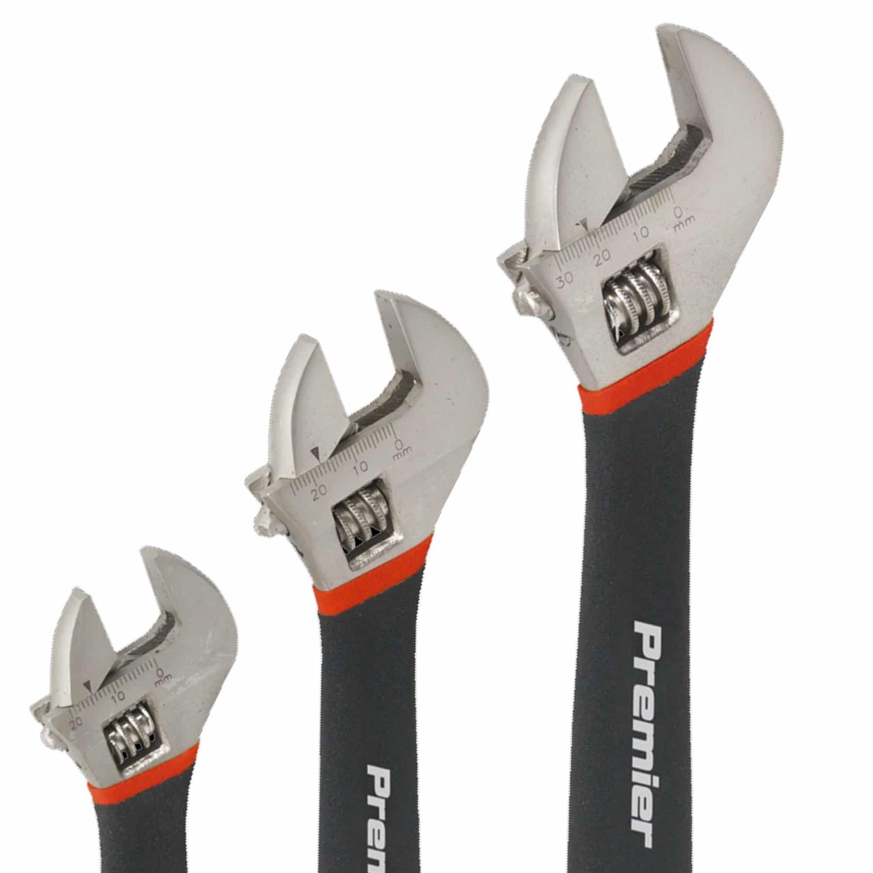 Sealey Adjustable Wrench Set 3pc Ni-Fe Finish