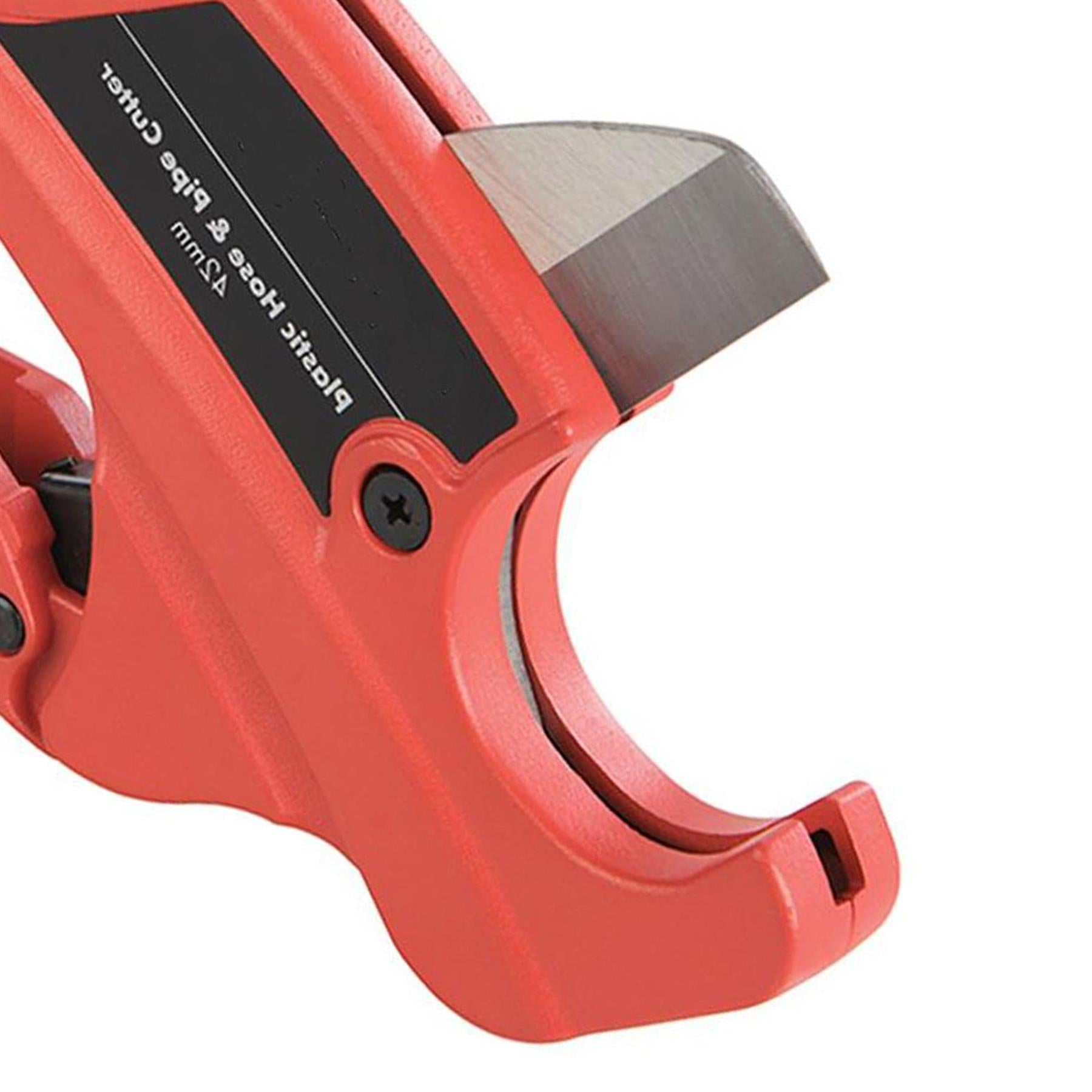 Ratchet Action 42mm Plastic Pipe Cutter Plumbing Tool PVC Water Tube Hose