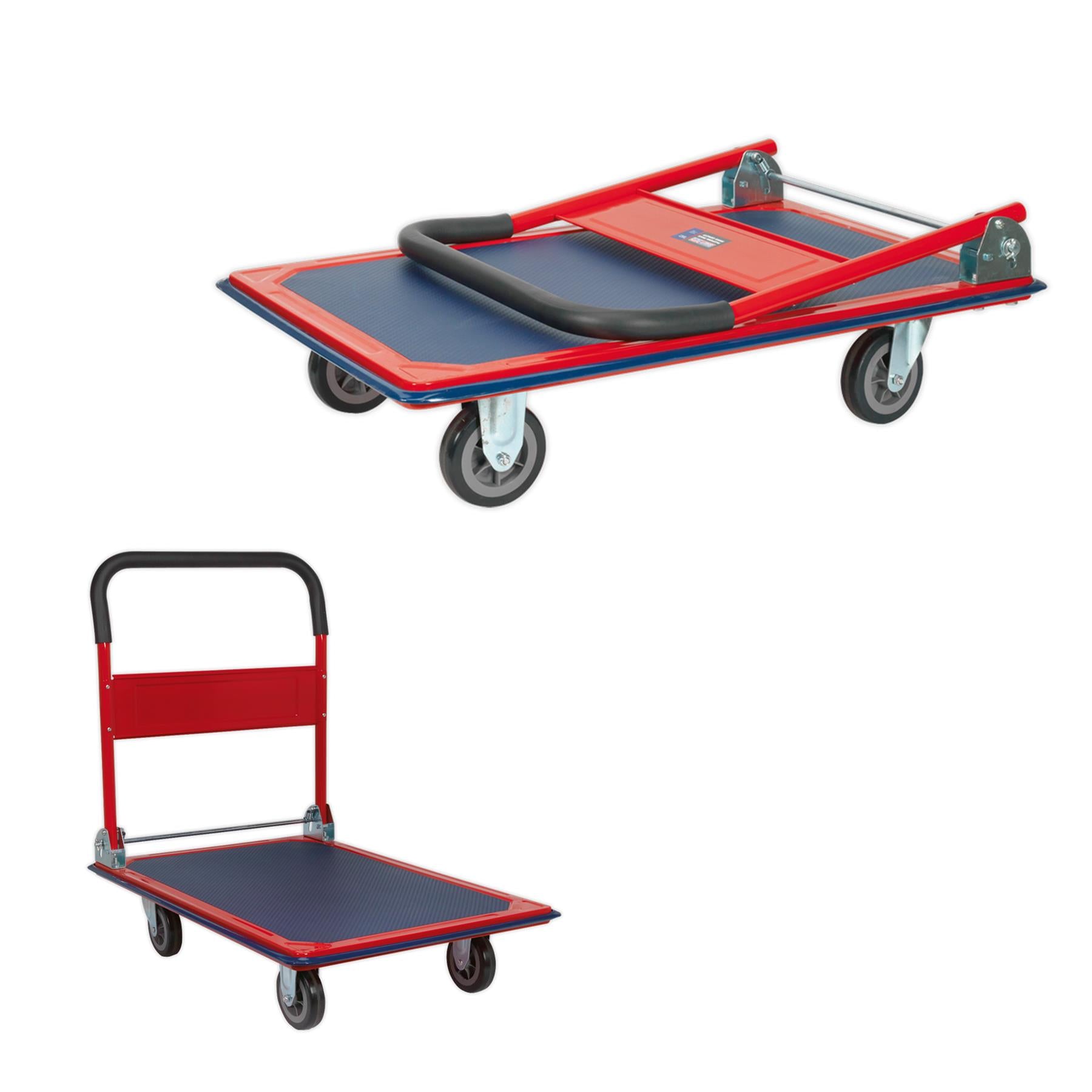 Sealey Platform Truck 300kg Capacity Rubberised Deck & Bumper Strip