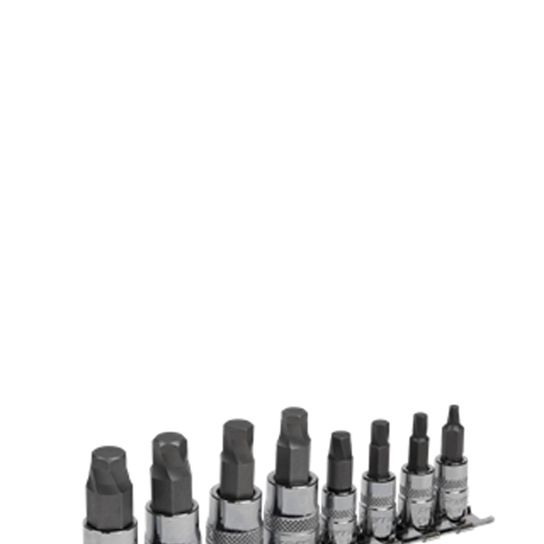 Sealey Hex Socket Bit Set Lock-On 8pc 1/4" & 3/8"Sq Drive Metric