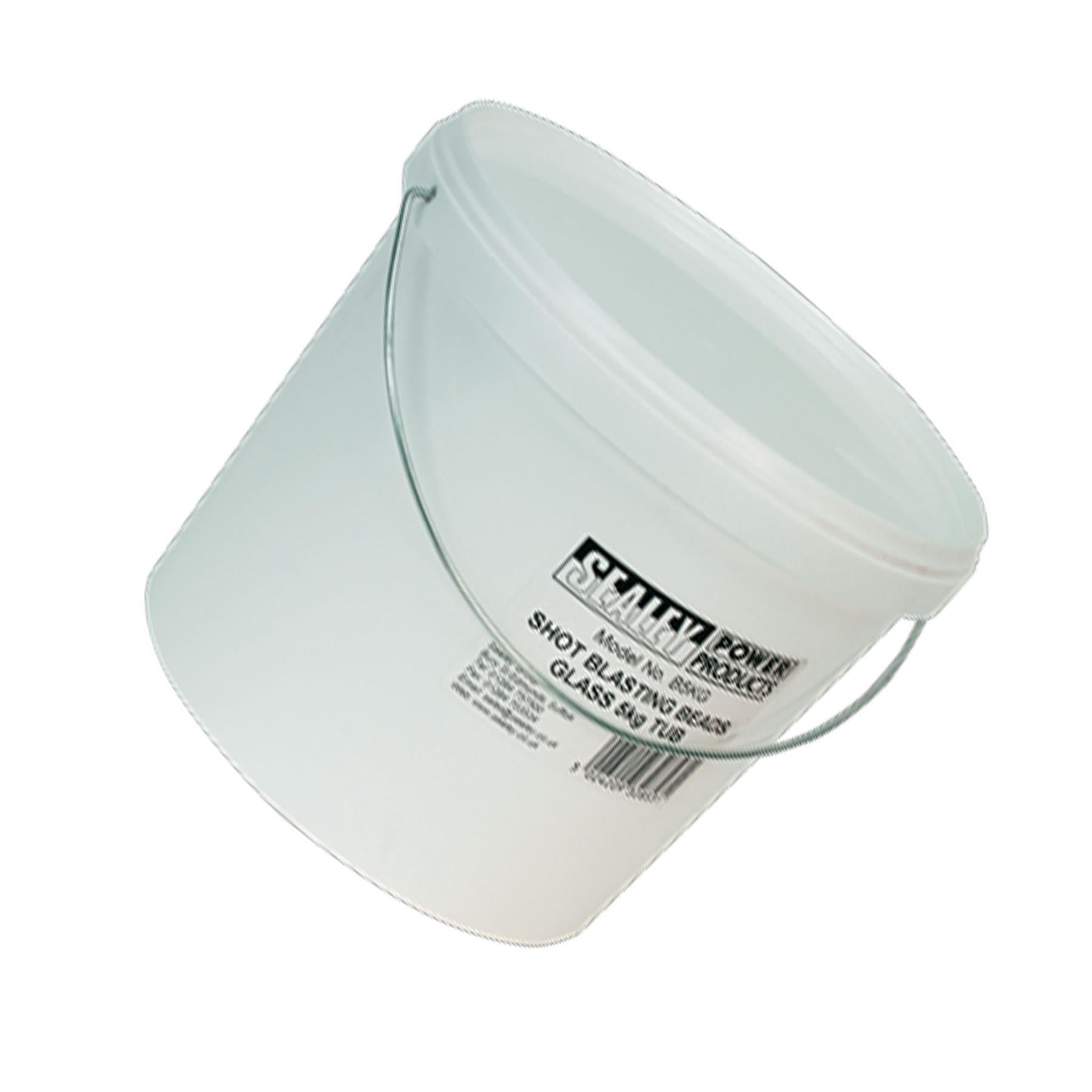 Sealey Shot Blasting Beads Glass 5kg Plastic Tub