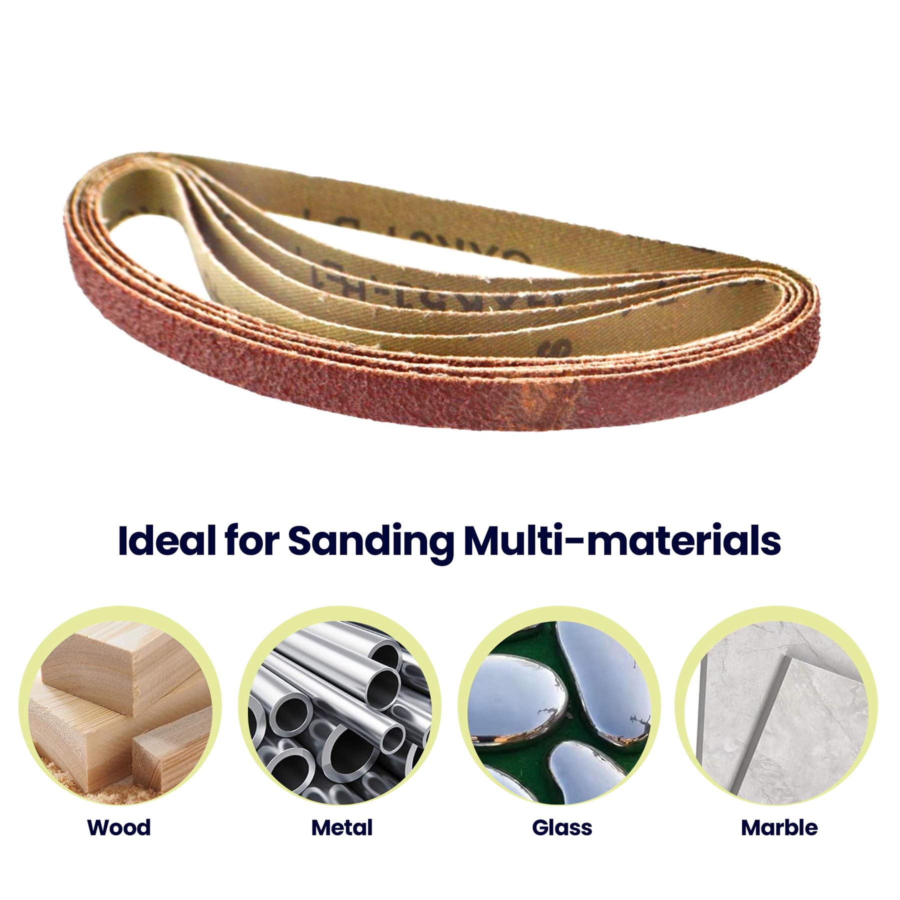 330mm x 10mm 80G Belt Power Finger File Sander Abrasive Sanding Belts 5pk