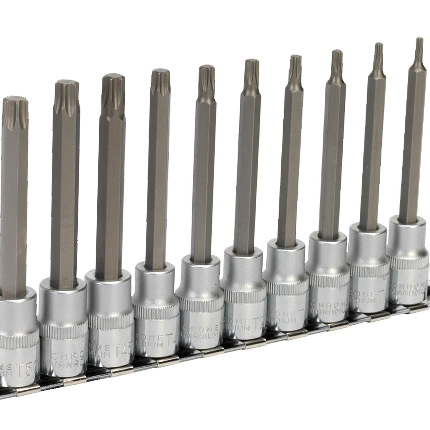 Sealey TRX-Star* Socket Bit Set 10pc 3/8"Sq Drive 100mm