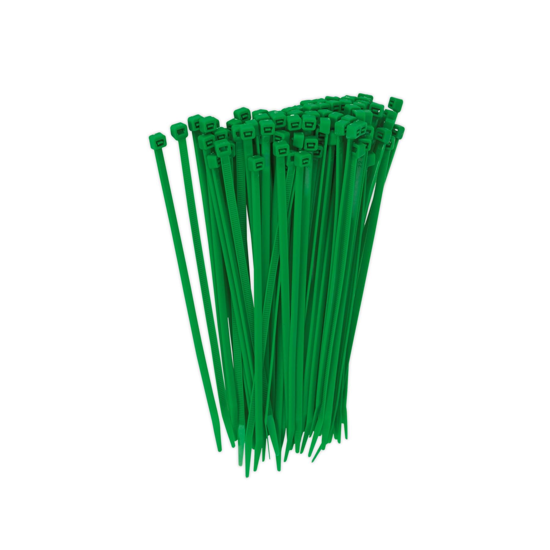 Sealey Cable Tie 200 x 4.4mm Green Pack of 100