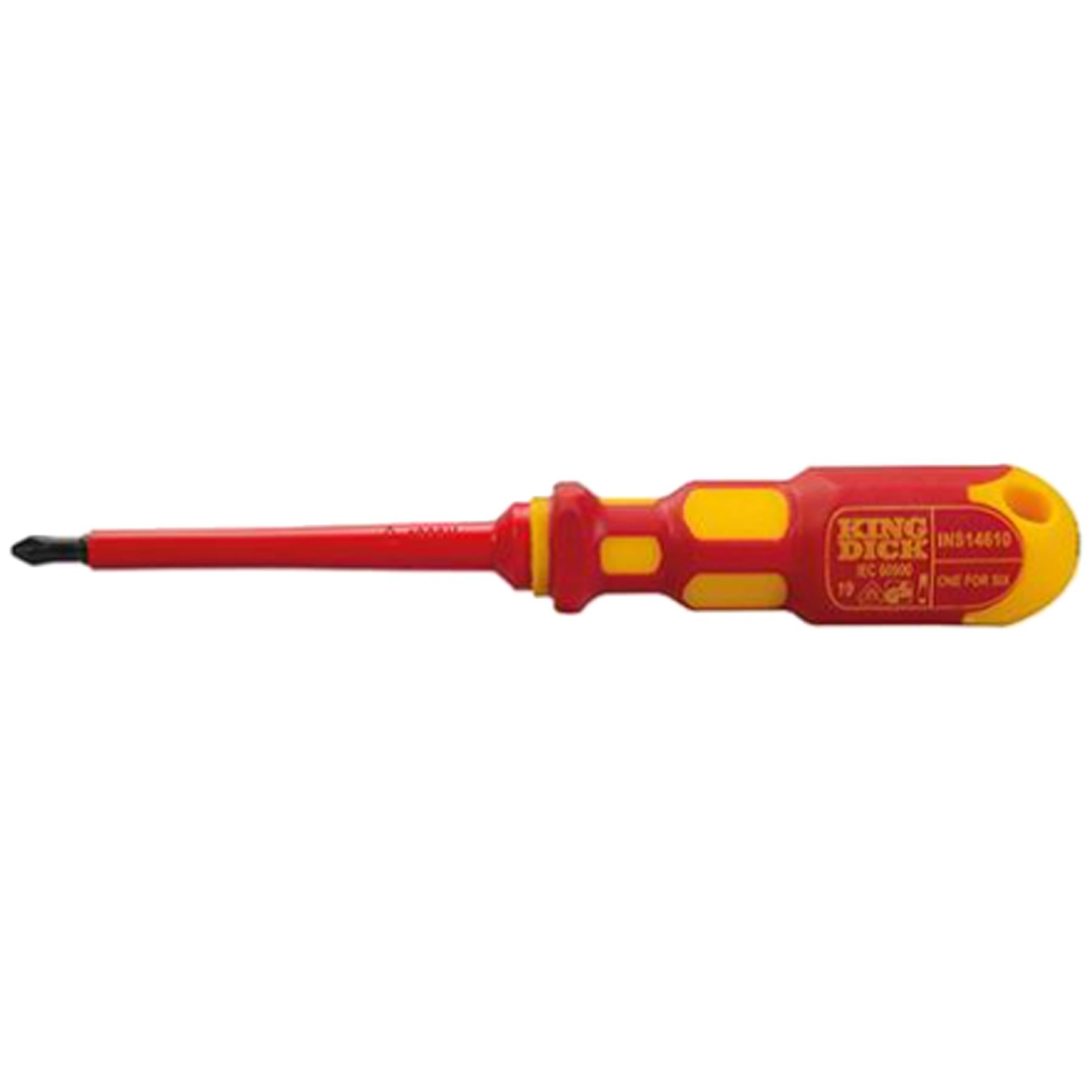 King Dick Insulated Screwdriver 6 In 1 Cross Tip Fits PZ & PH No: 1, 2 & 3 VDE Tested