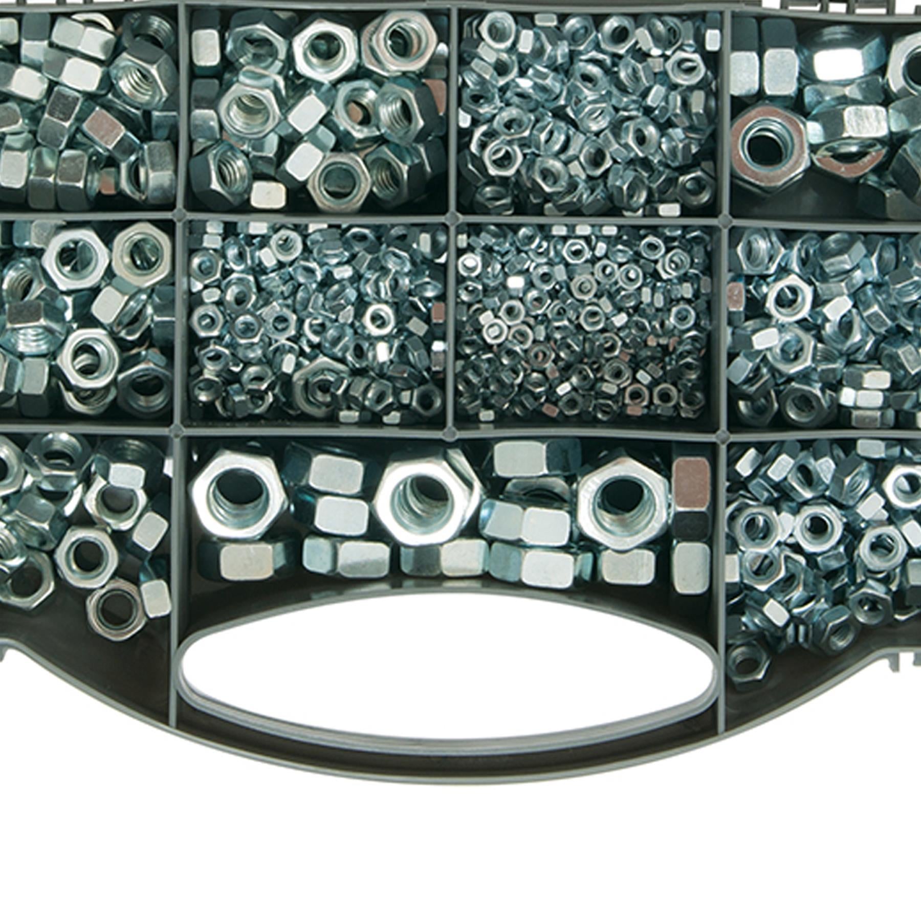 1000Pce Hex Nuts Pack Assortment Internally Threaded Fastner Secure Fixing Diy