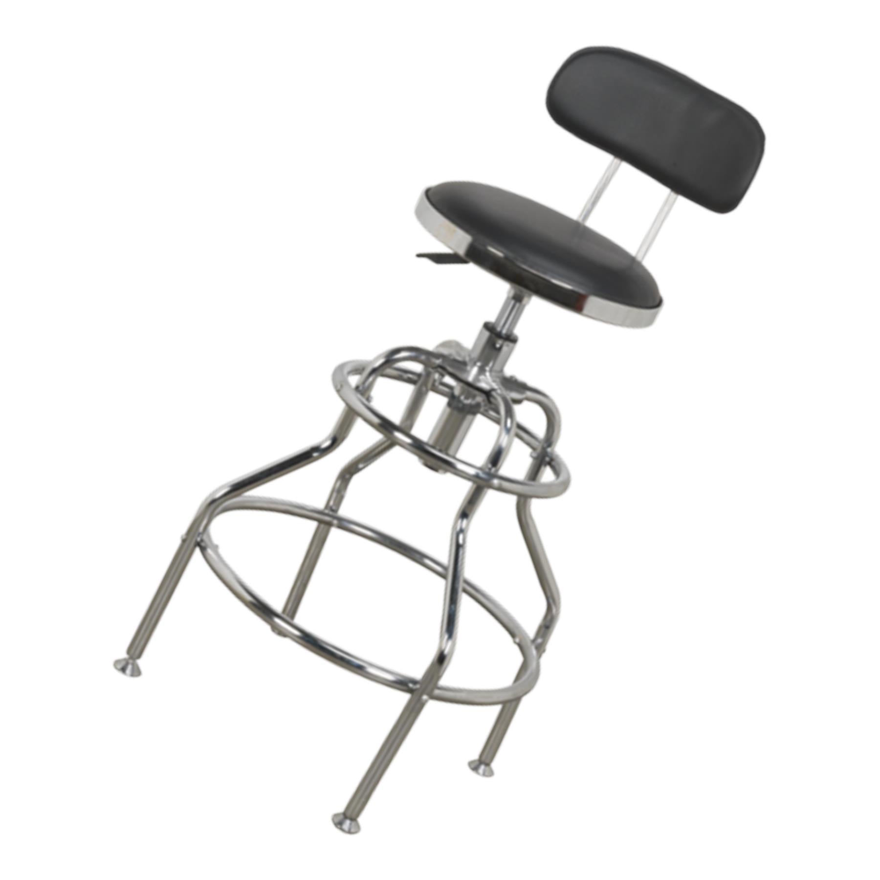 Sealey Workshop Stool Pneumatic Adj Height Swivel Seat & Back Rest
