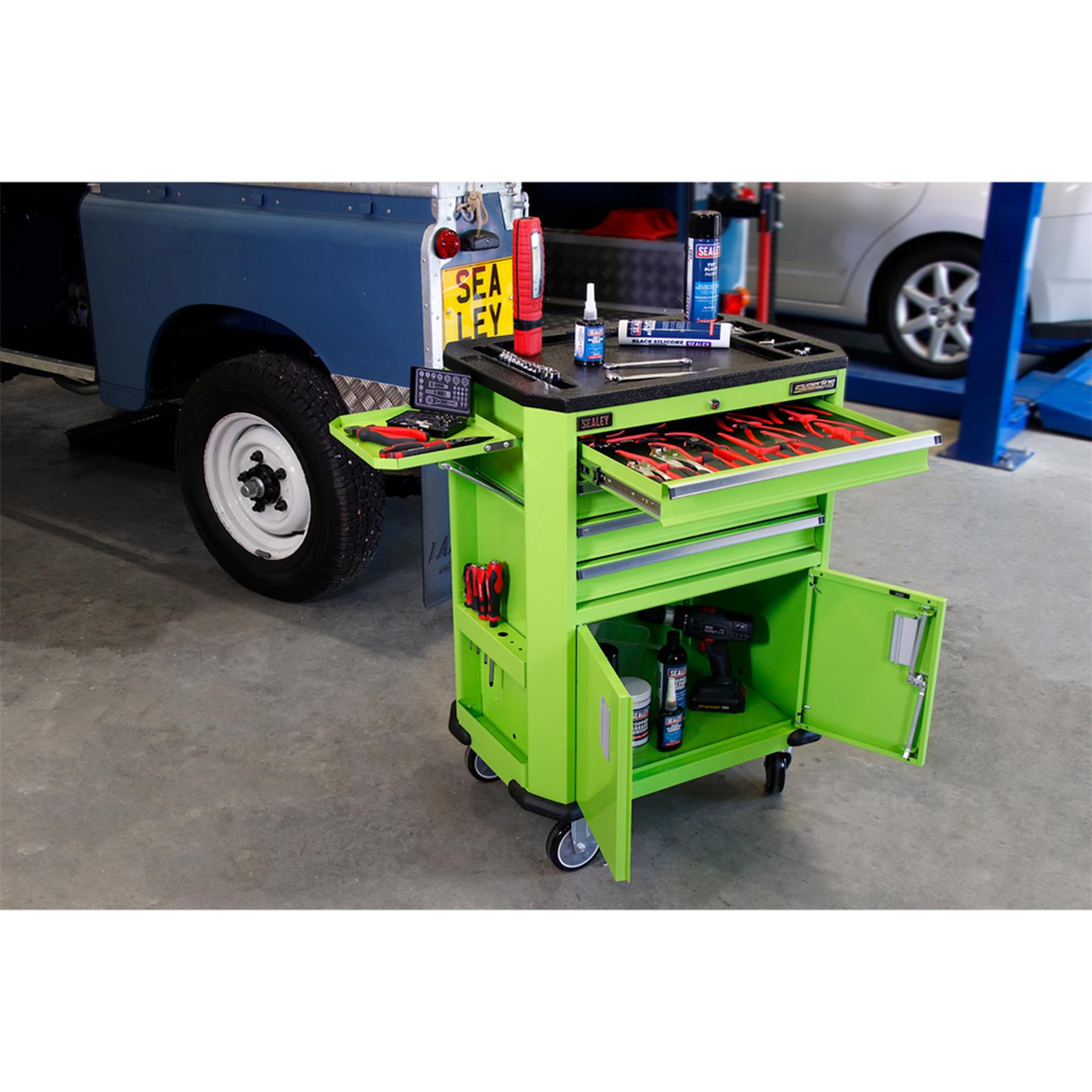 Sealey Tool Trolley with 4 Drawers & 2 Door Cupboard