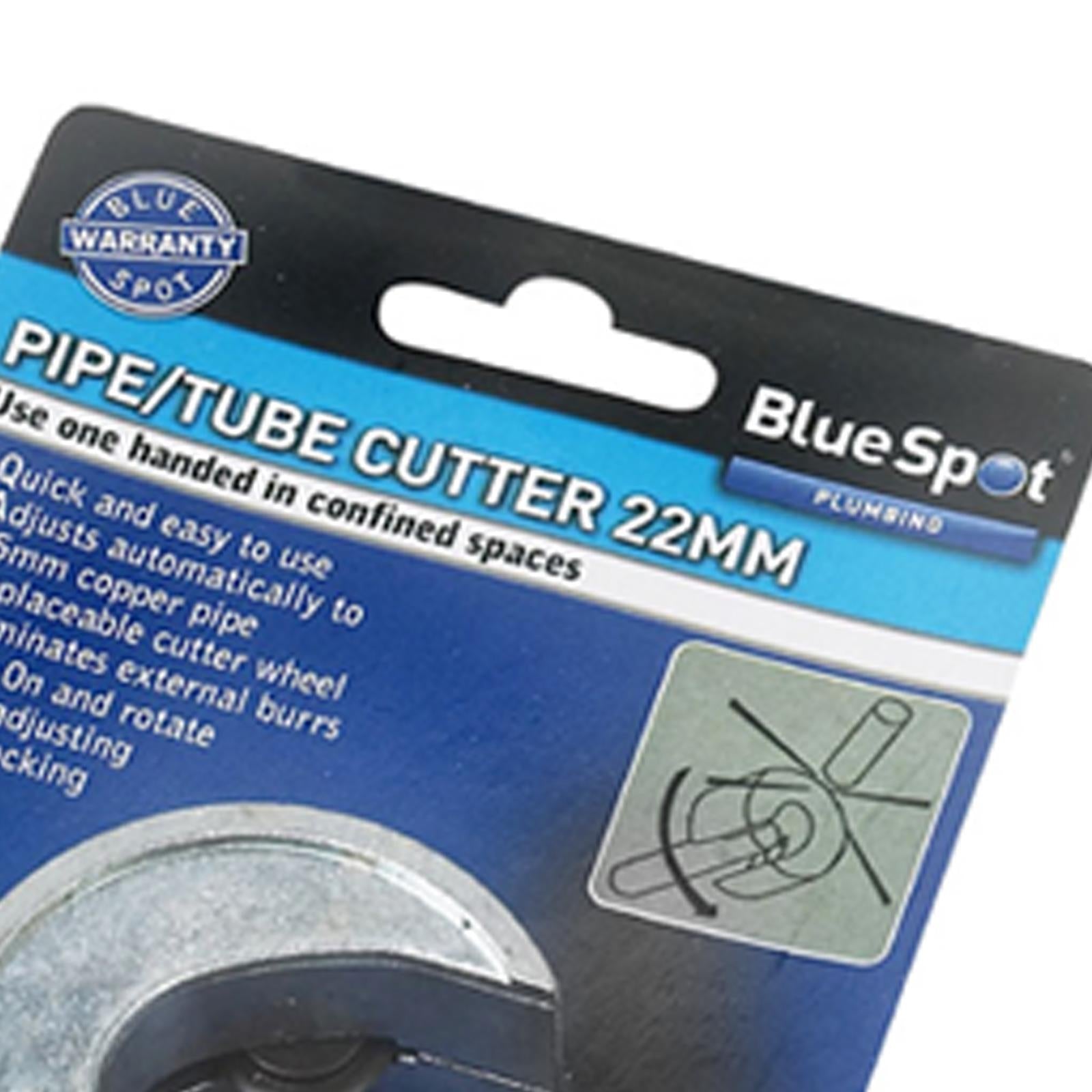 BlueSpot Heavy Duty 22mm Pipe And Tube Cutter With Extra Blade Self Lock New