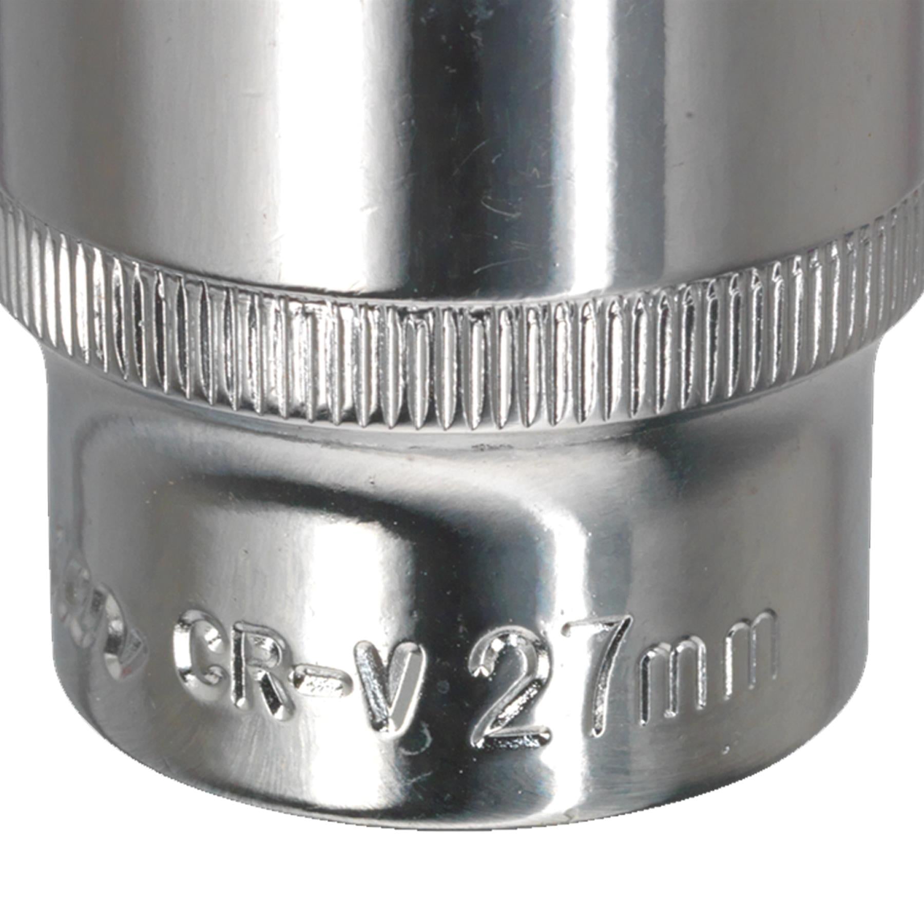 Sealey WallDrive Socket 27mm 1/2"Sq Drive Fully Polished