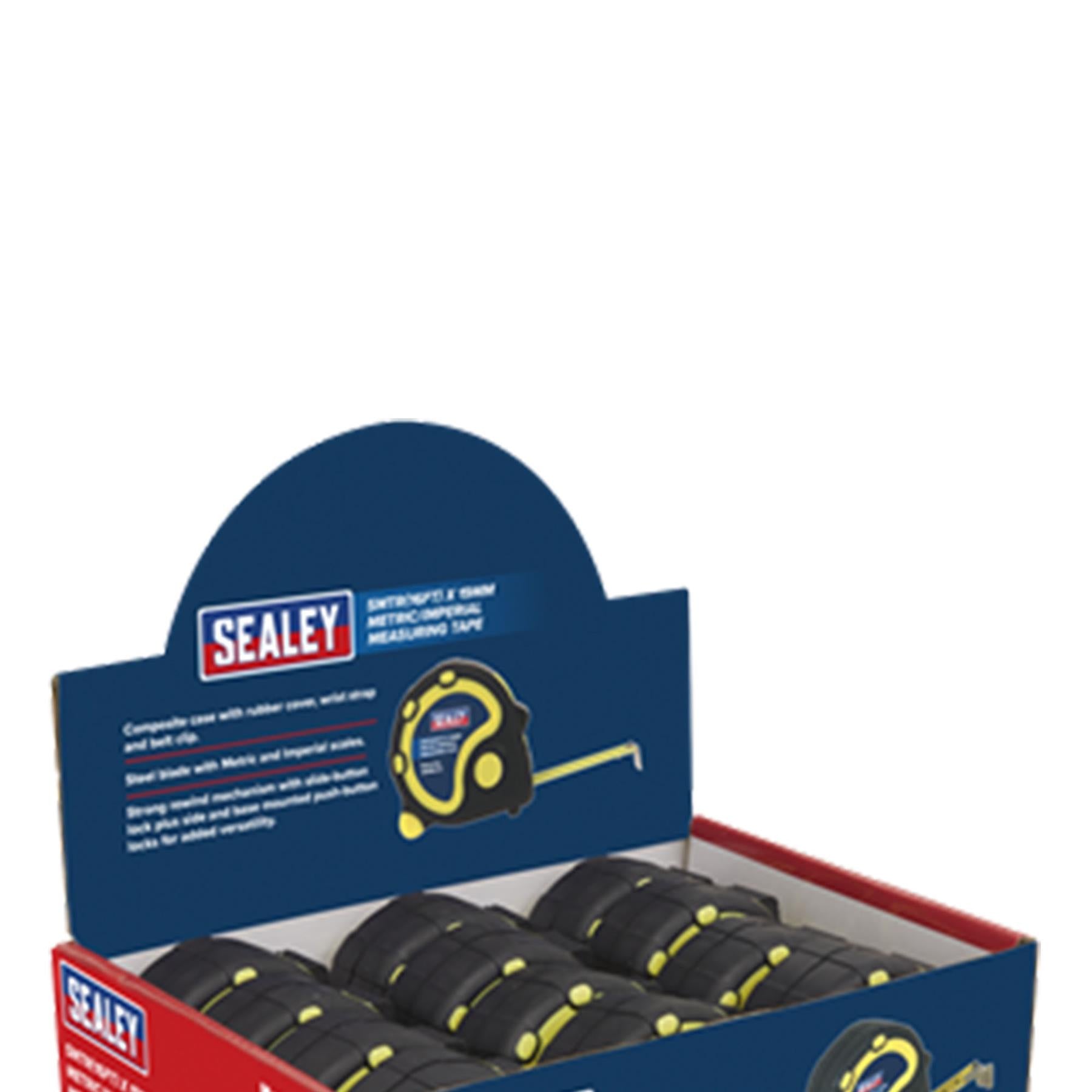 Sealey Rubber Tape Measure 5m(16ft) x 19mm Metric/Imperial Display