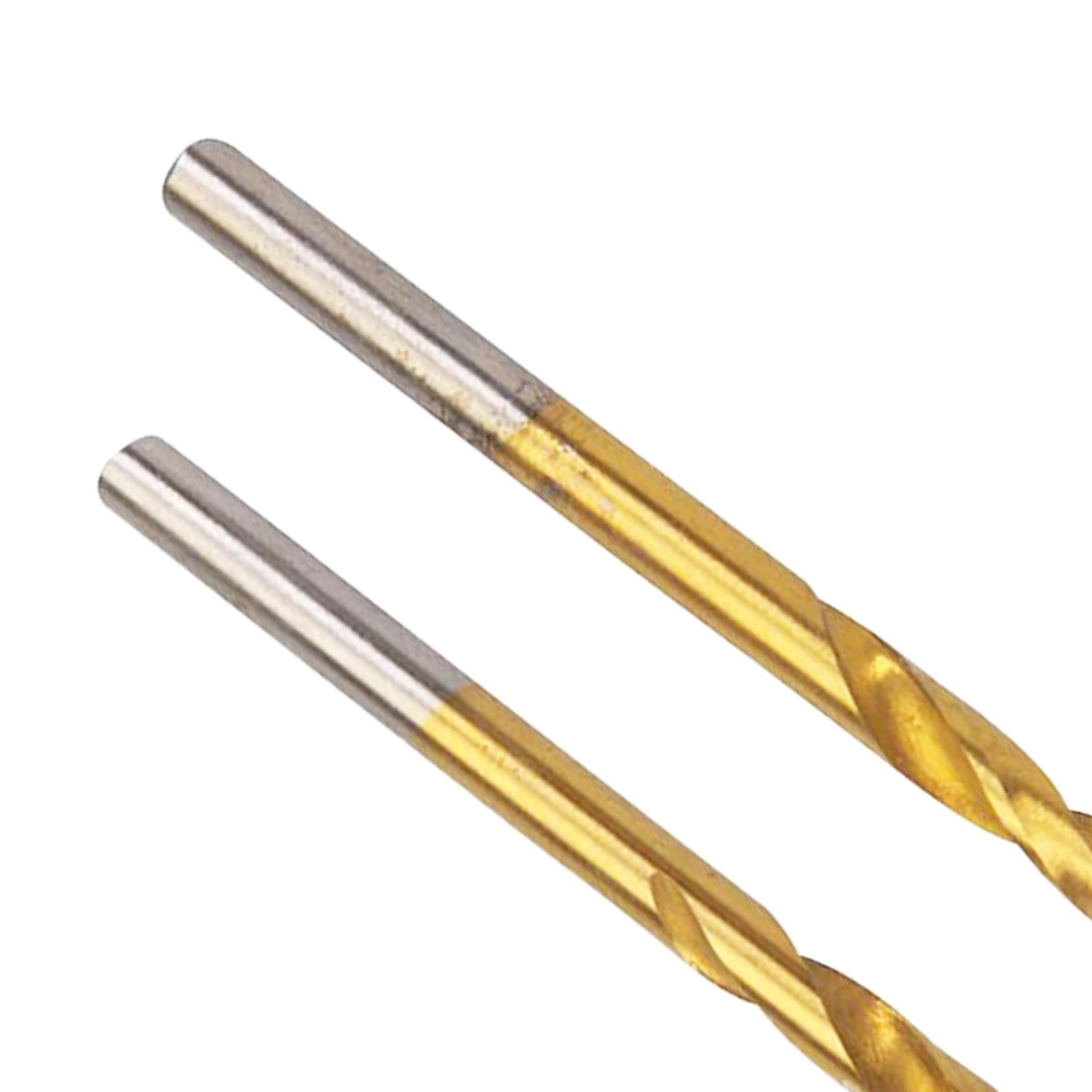 2Pk Hss Titanium-Coated Drill Bits 4.0mm Durable High Speed Metal Wood Plastic