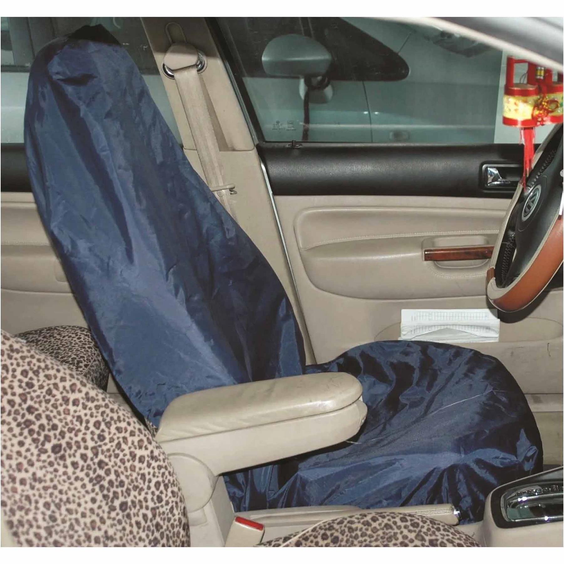 BLACK Car Seat Covers UNIVERSAL Protectors PAIR x 2 Water Proof FRONT