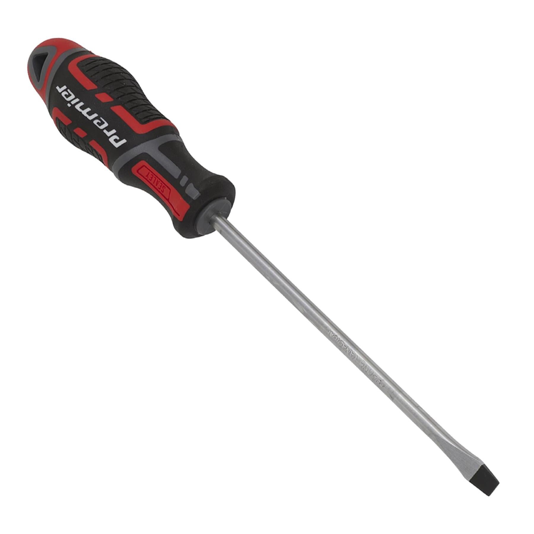 Sealey Screwdriver Slotted 5 x 125mm Flat Soft Grip Handle Magnetic GripMAX