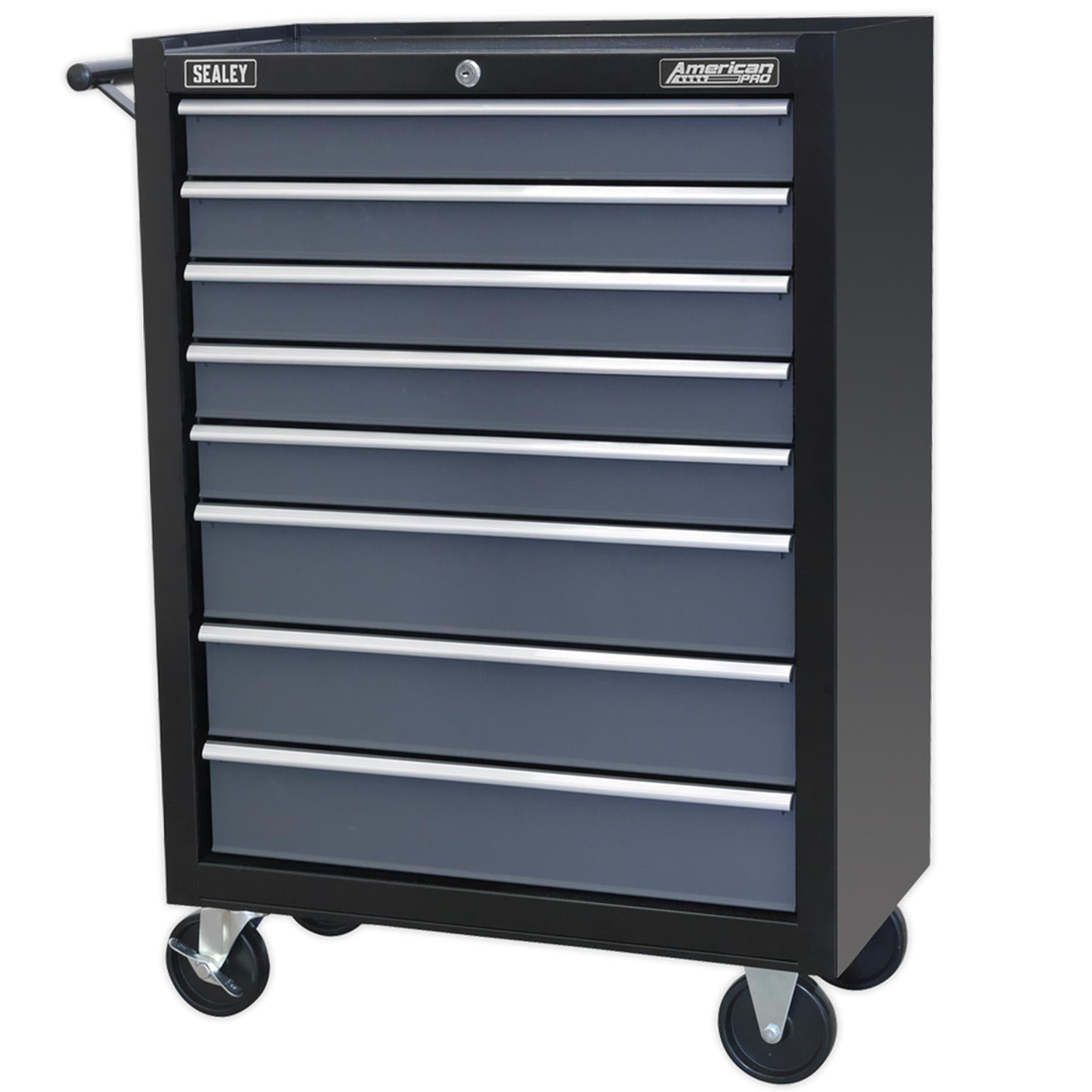 Sealey Rollcab 8 Drawer with Ball Bearing Slides - Black/Grey