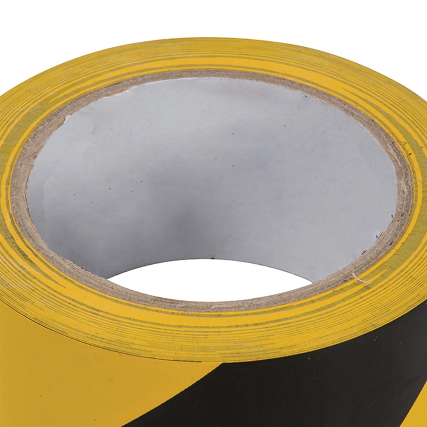 Hazard Tape 50mm X 33M Black/Yellow Pvc Carrier & Rubber Adhesive Solvent Resist