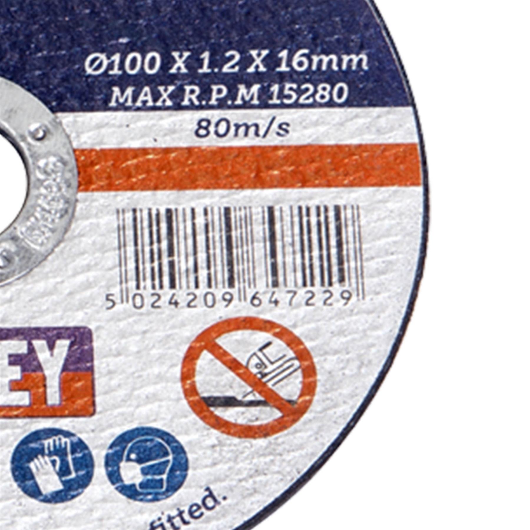 Sealey Cutting Disc �100 x 1.2mm 16mm Bore Pack of 5