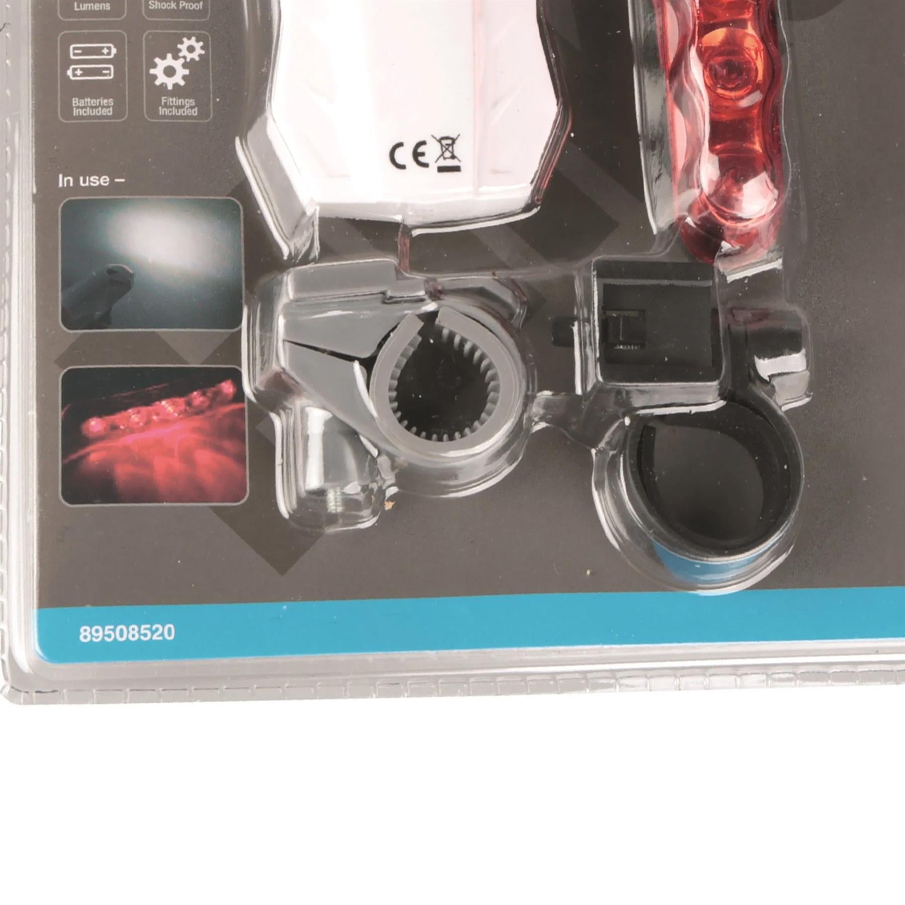 Hilka Twin Pack Bike Light Set Quick release base with Batteries