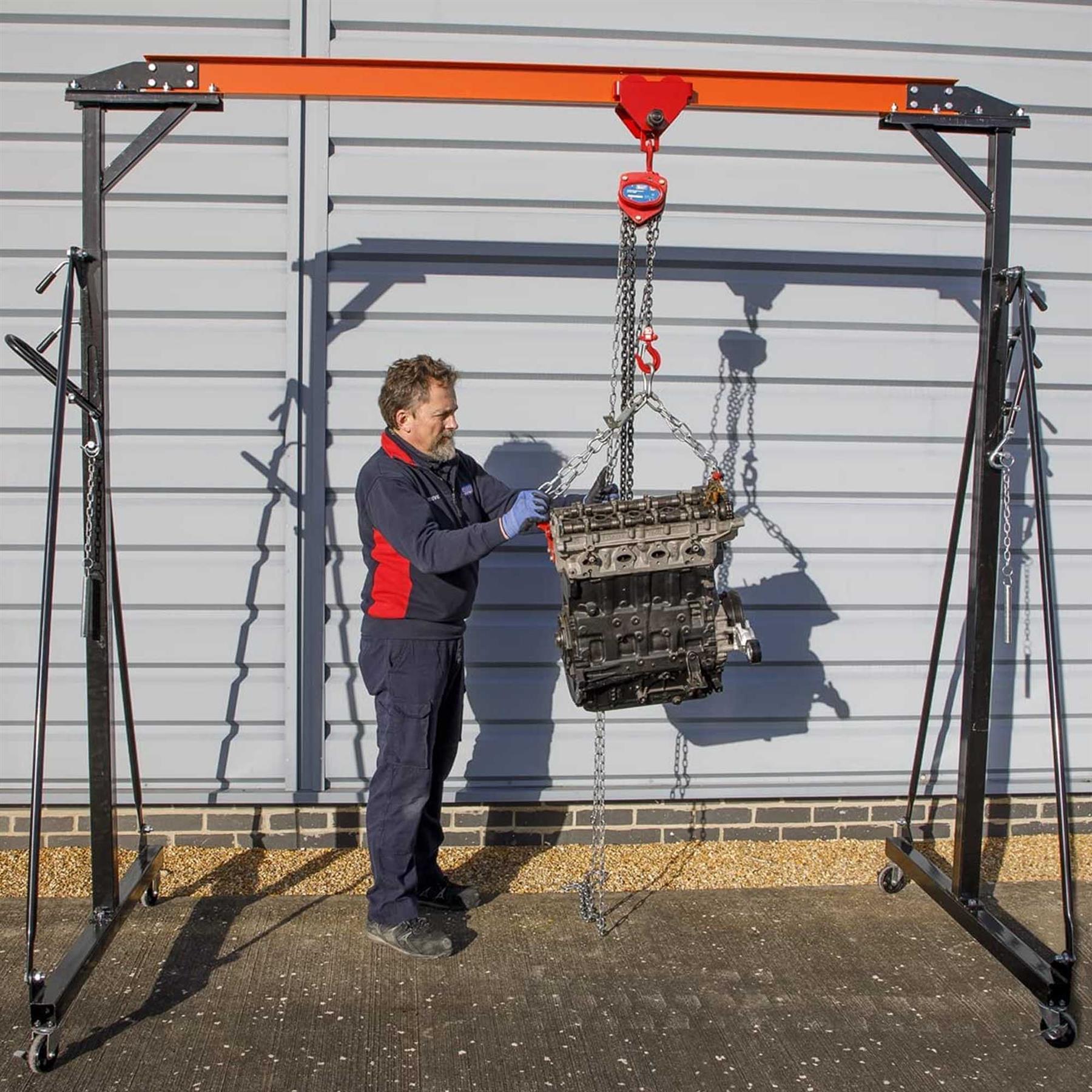 Sealey Portable Lifting Gantry Crane Adjustable 0.5 Tonne