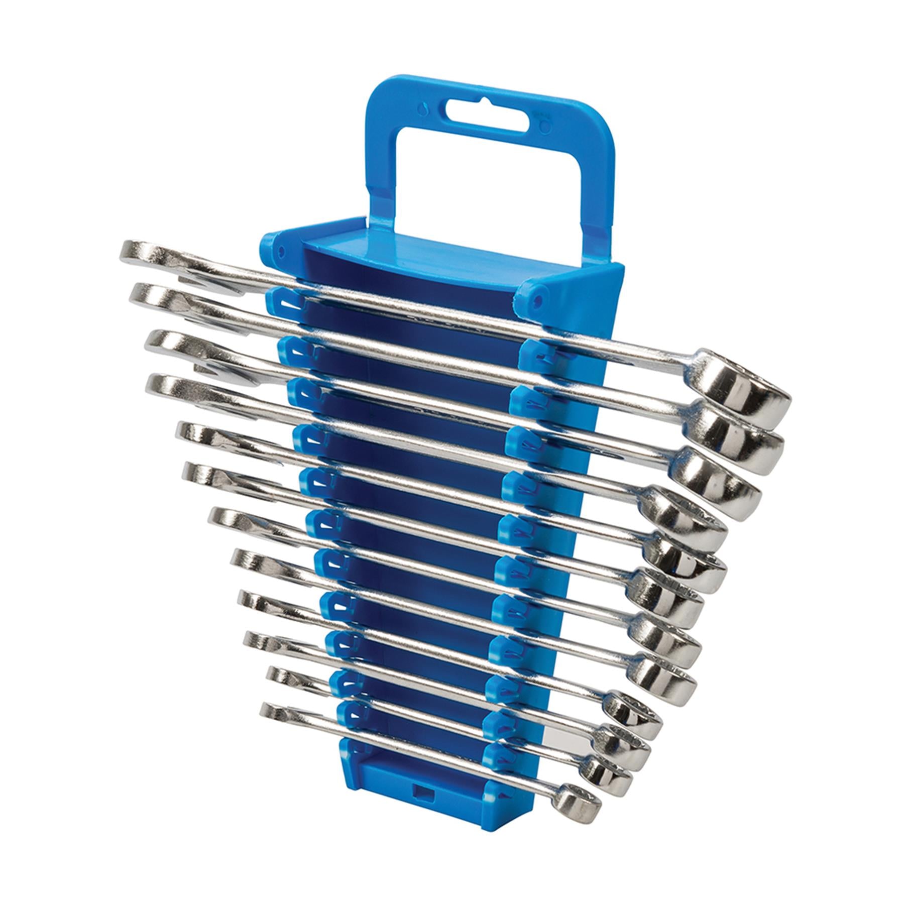 Professional 12Pc Metric Combination Spanner Set & Storage Rack