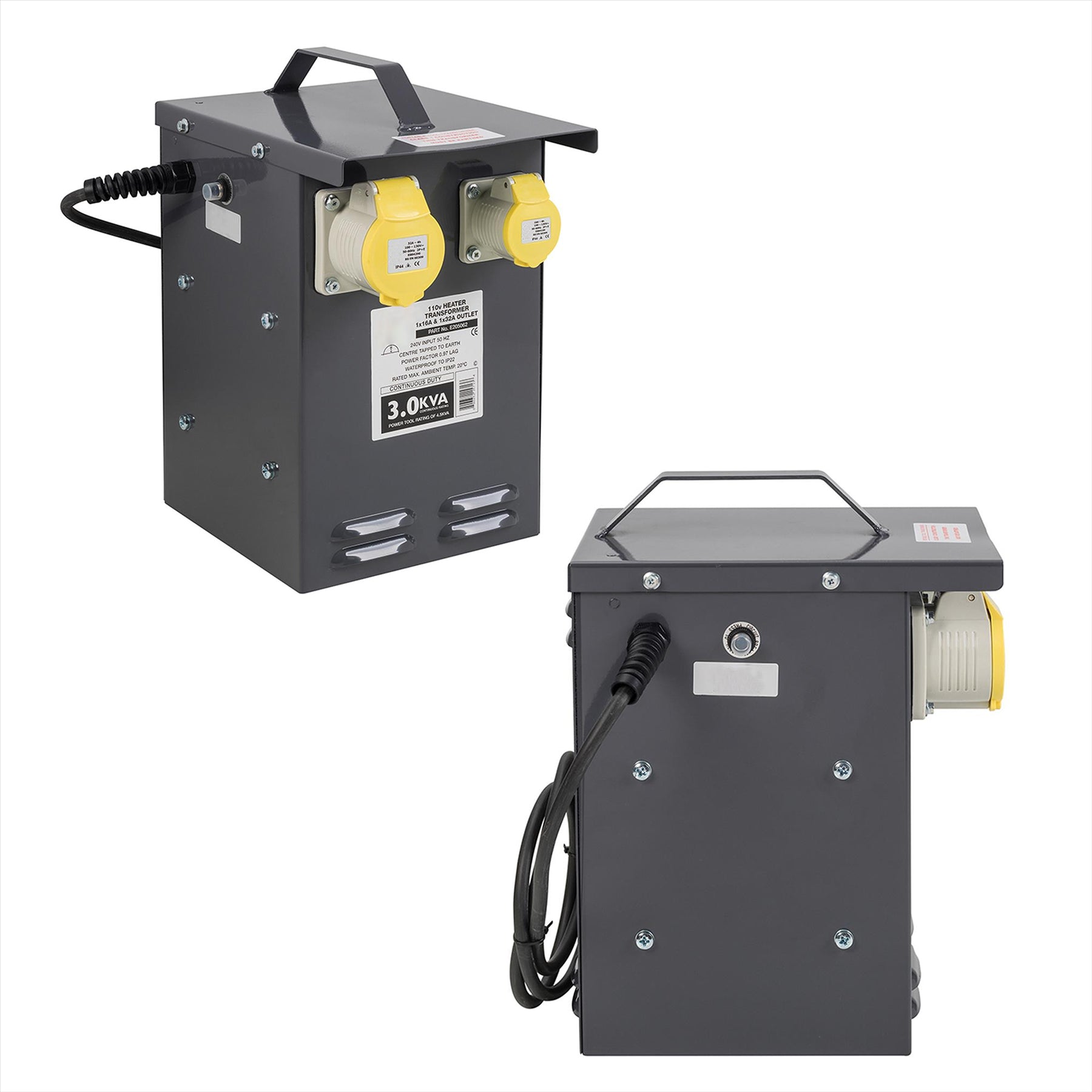 Defender 3kVA Metal Heater Transformer 110V 16A / 32A