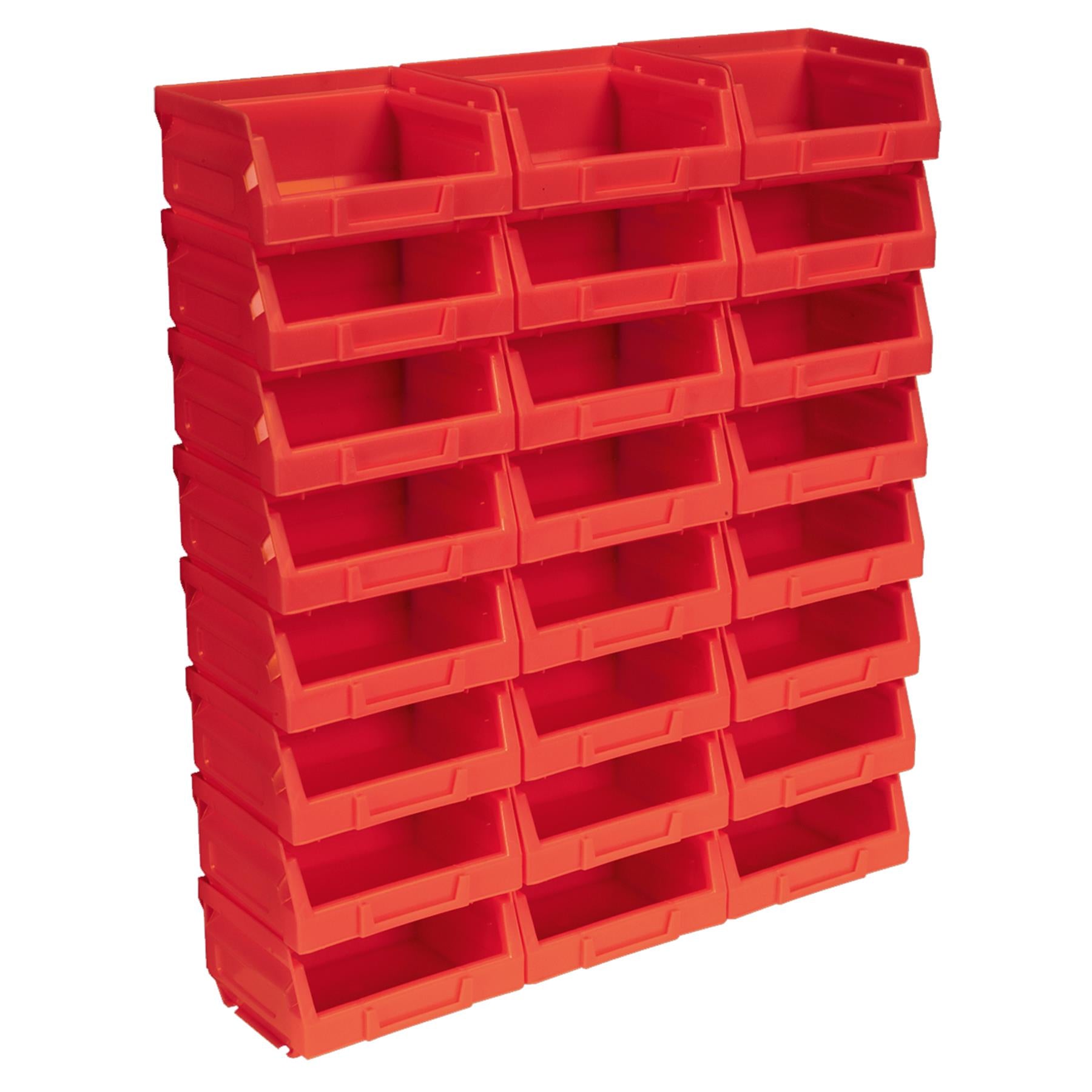 Sealey Plastic Storage Bin 105 x 85 x 55mm - Red Pack of 24