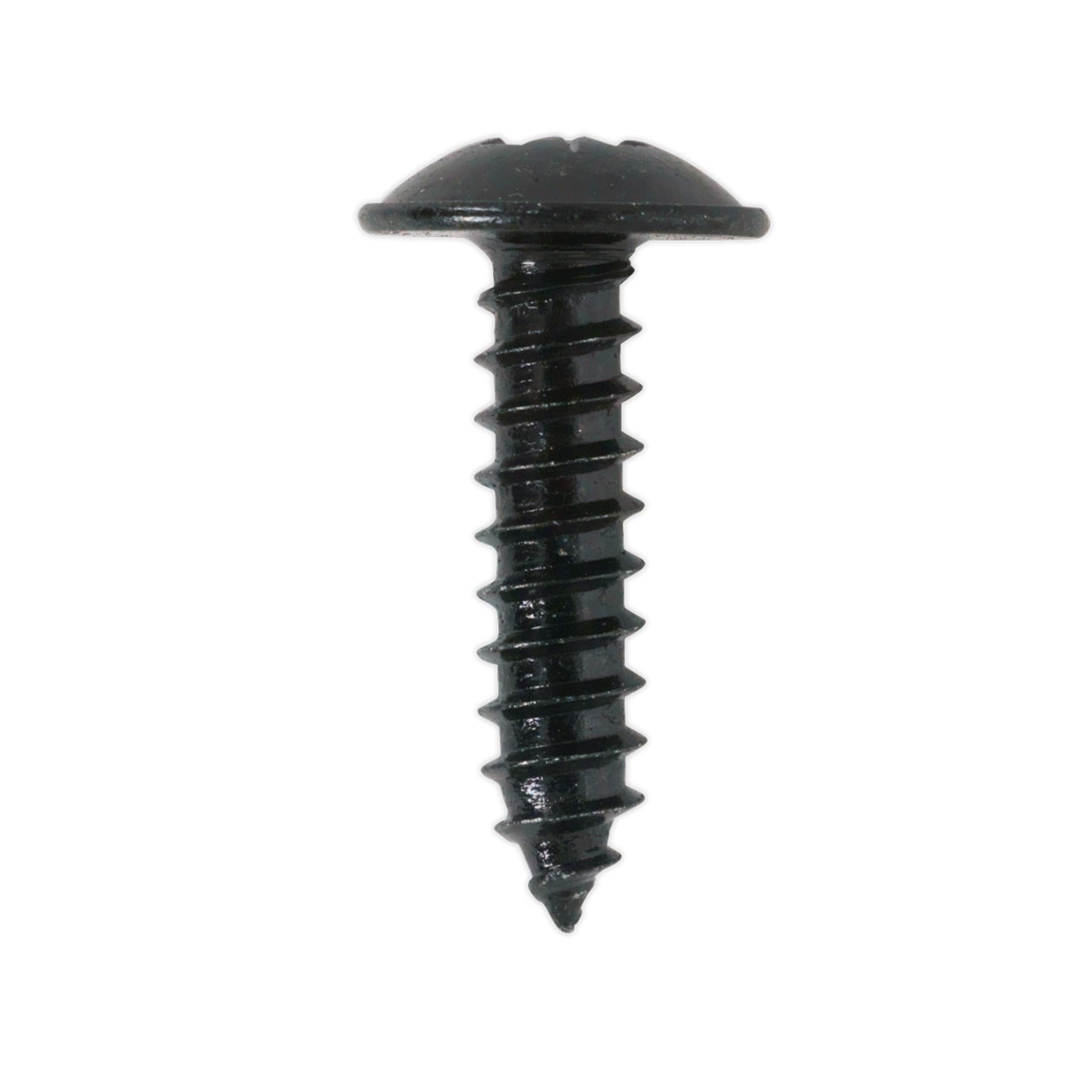 Sealey Self Tapping Screw 4.8 x 13mm Flanged Head Black Pozi Pack 100