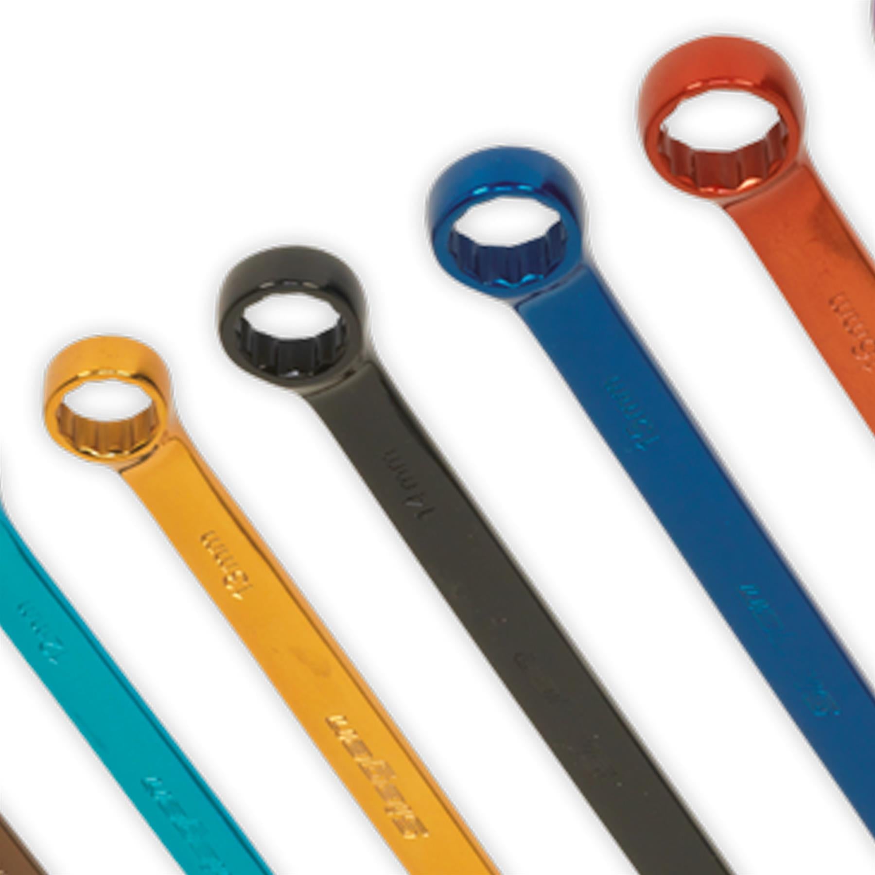Sealey Combination Spanner Set 12pc Multi-Coloured Metric