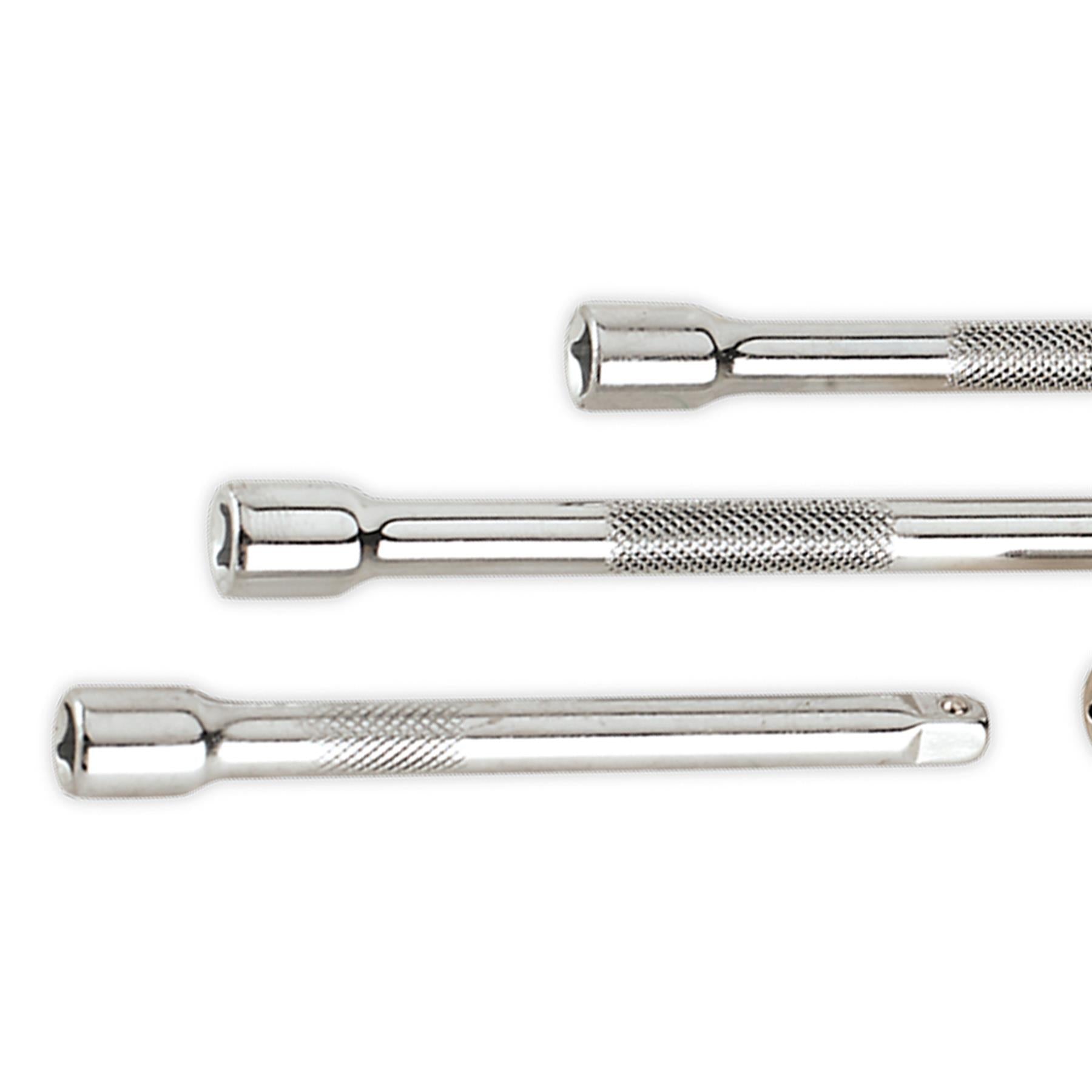 Sealey 5pc Drive Extension Bar Set 1/4"Sq Chrome Vanadium steel