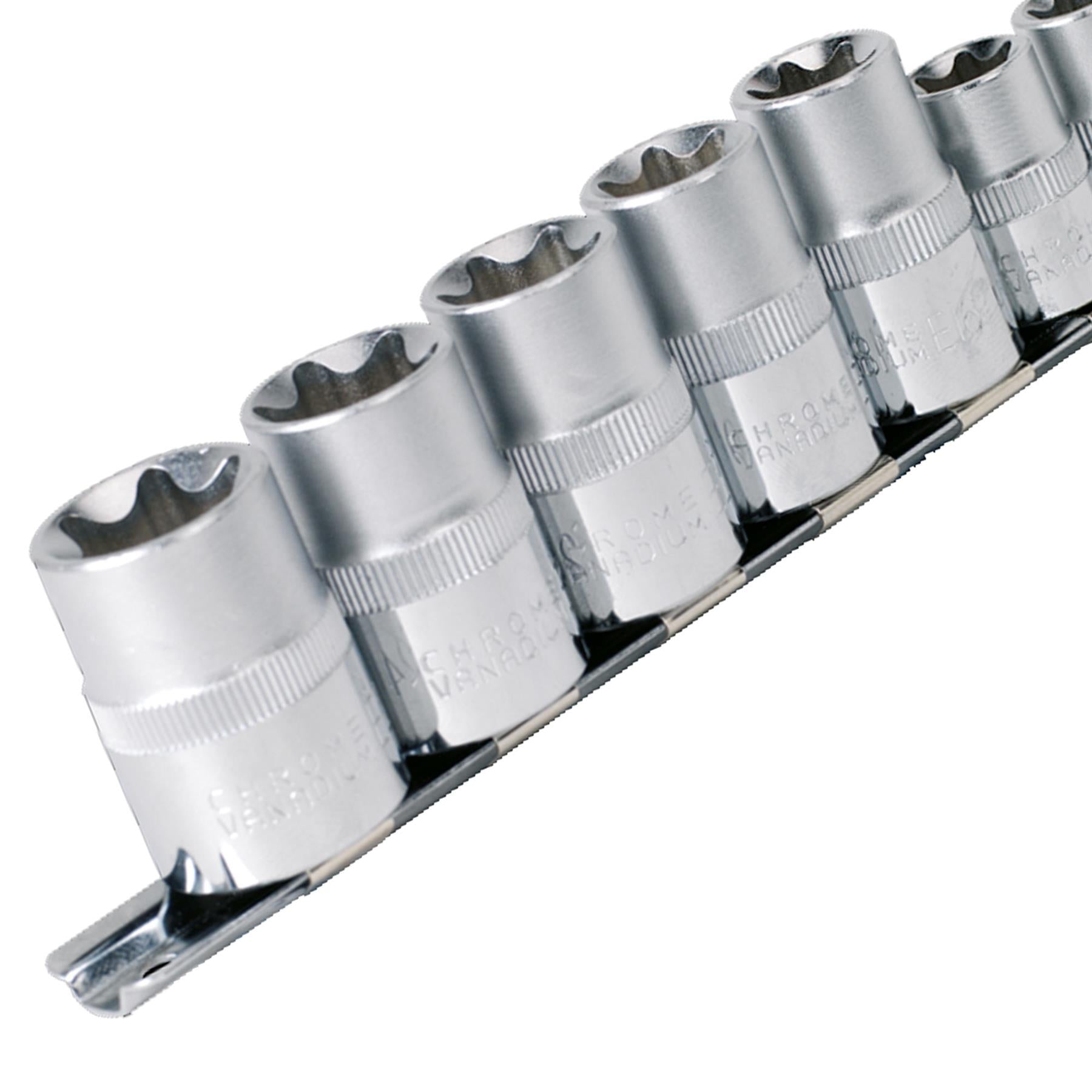 Sealey TRX-Star* Socket Set 9pc 3/8" & 1/2"Sq Dr E10-E14 & E16-E24