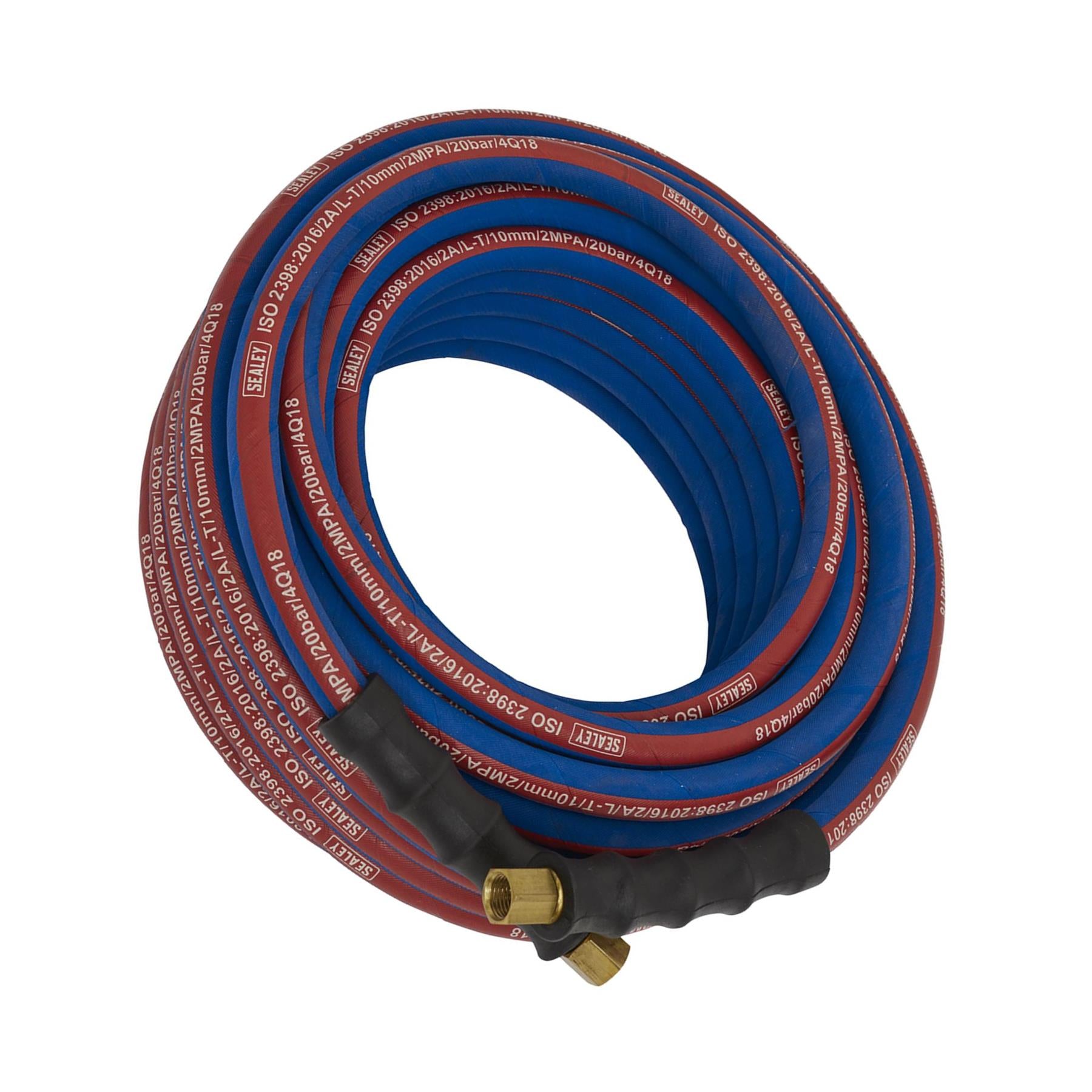 Sealey Extra Heavy Duty Rubber Air Compressor Hose 15m x Ø10mm with 1/4"BSP